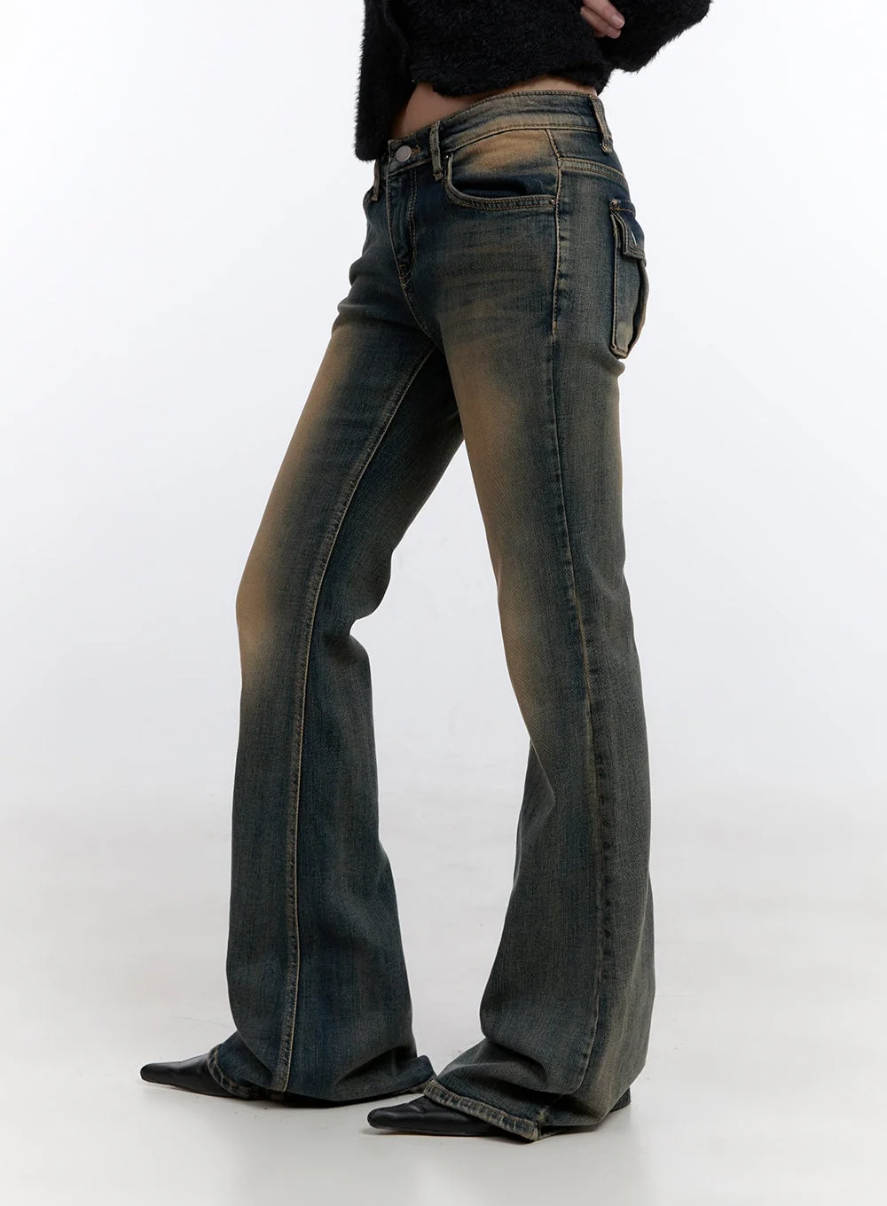Marlowe Denim Daze Slim Fit Flared Jeans CO423 - Image 3
