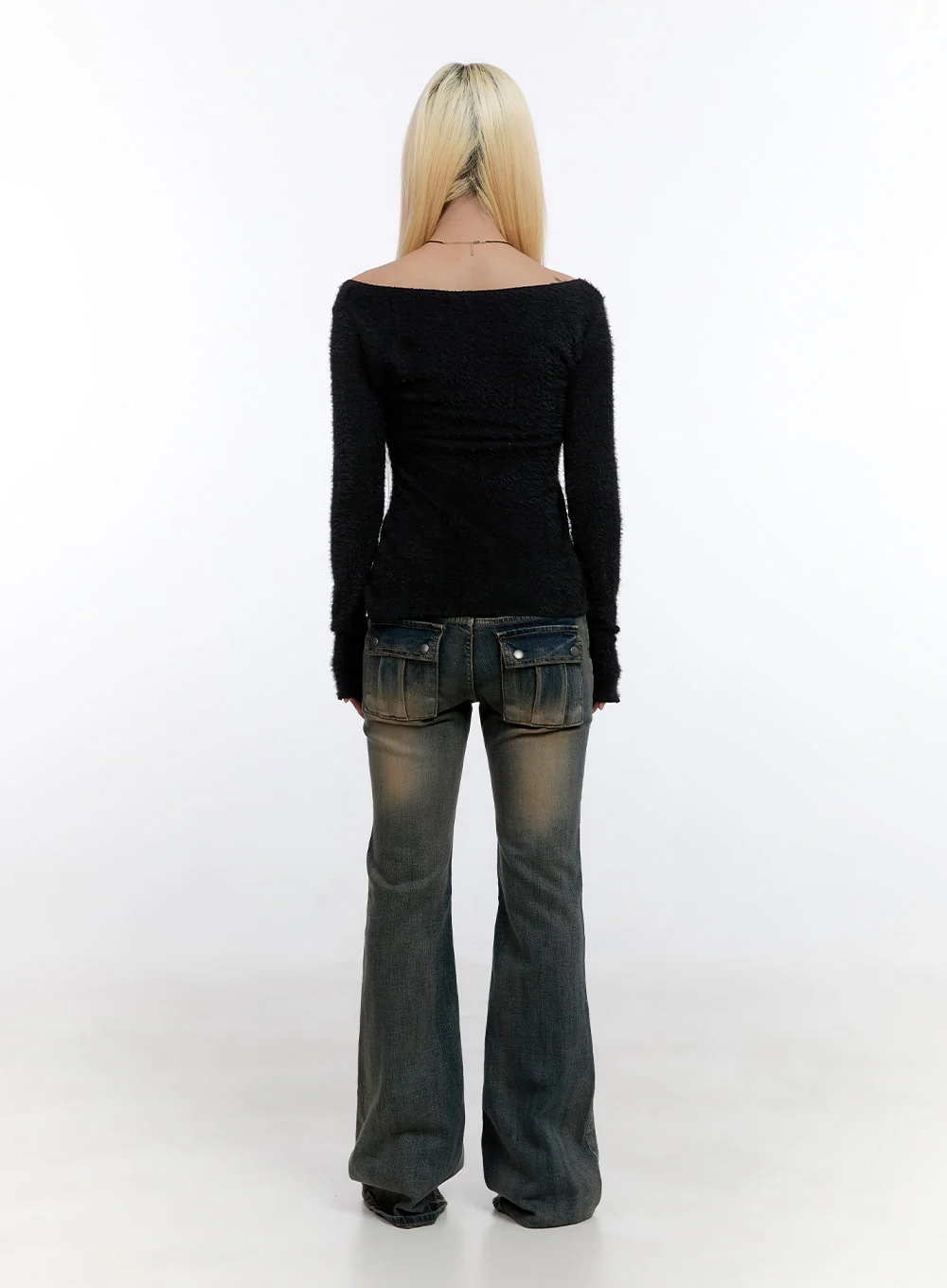 Marlowe Denim Daze Slim Fit Flared Jeans CO423 - Image 7