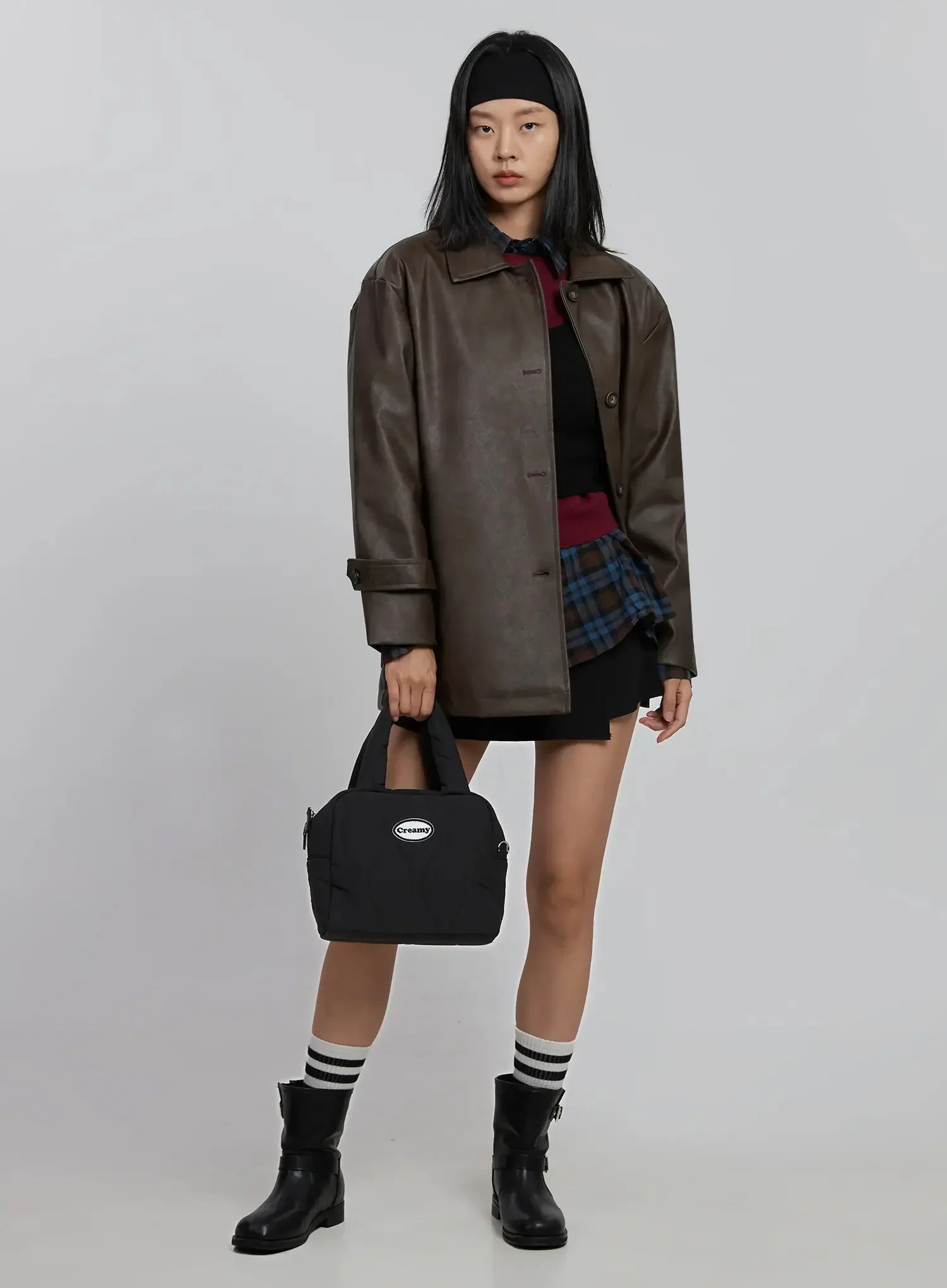 Matte Faux Leather Half Jacket ID504 - Image 13