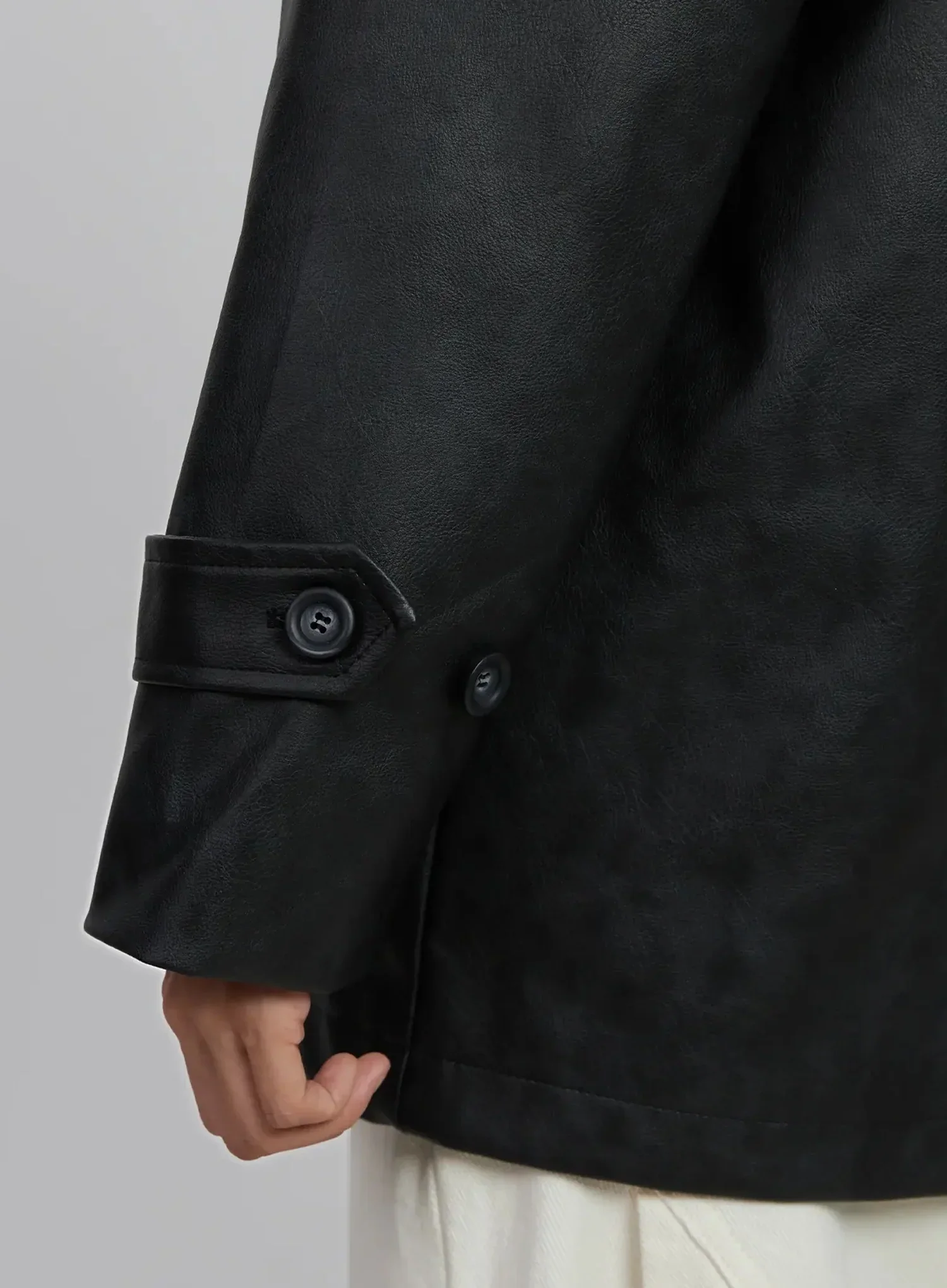Matte Faux Leather Half Jacket ID504 - Image 6