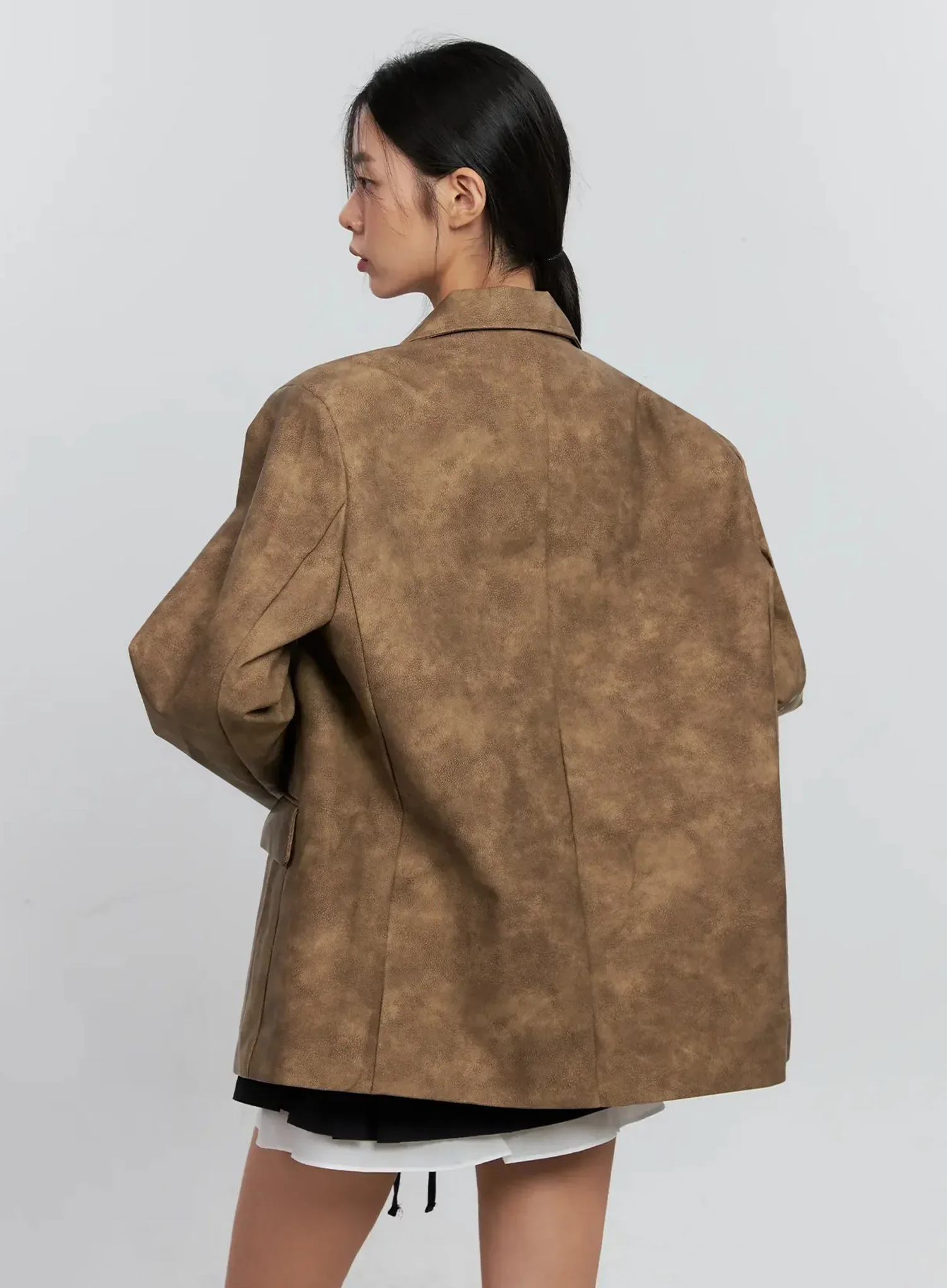 Matte Faux-Leather Jacket IS516 - Image 10