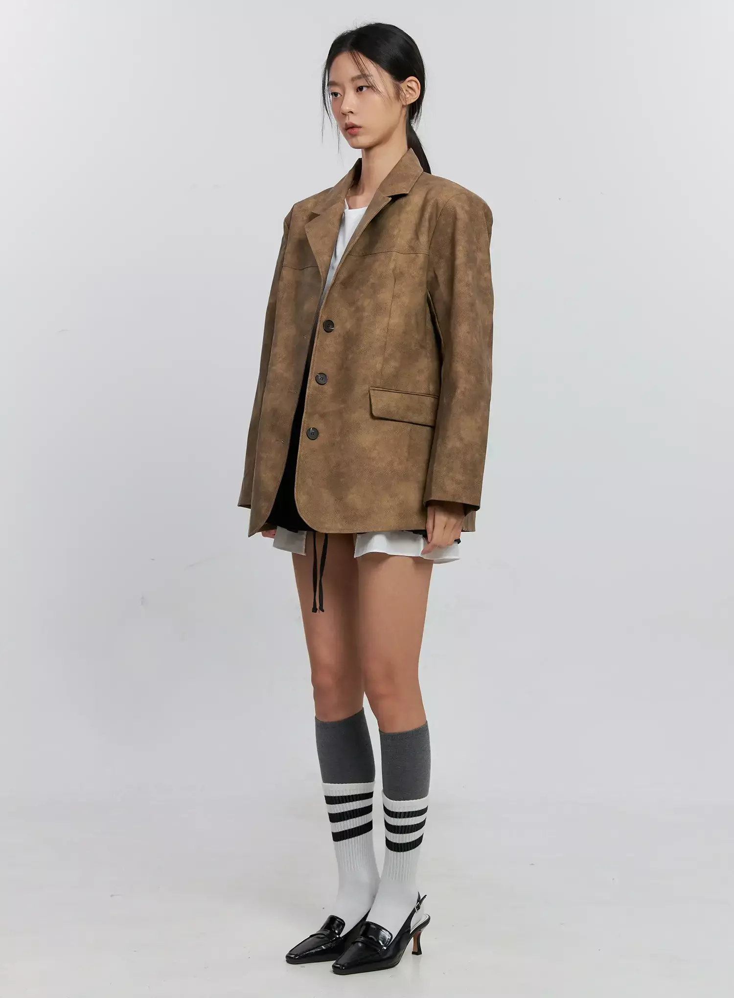Matte Faux-Leather Jacket IS516 - Image 5