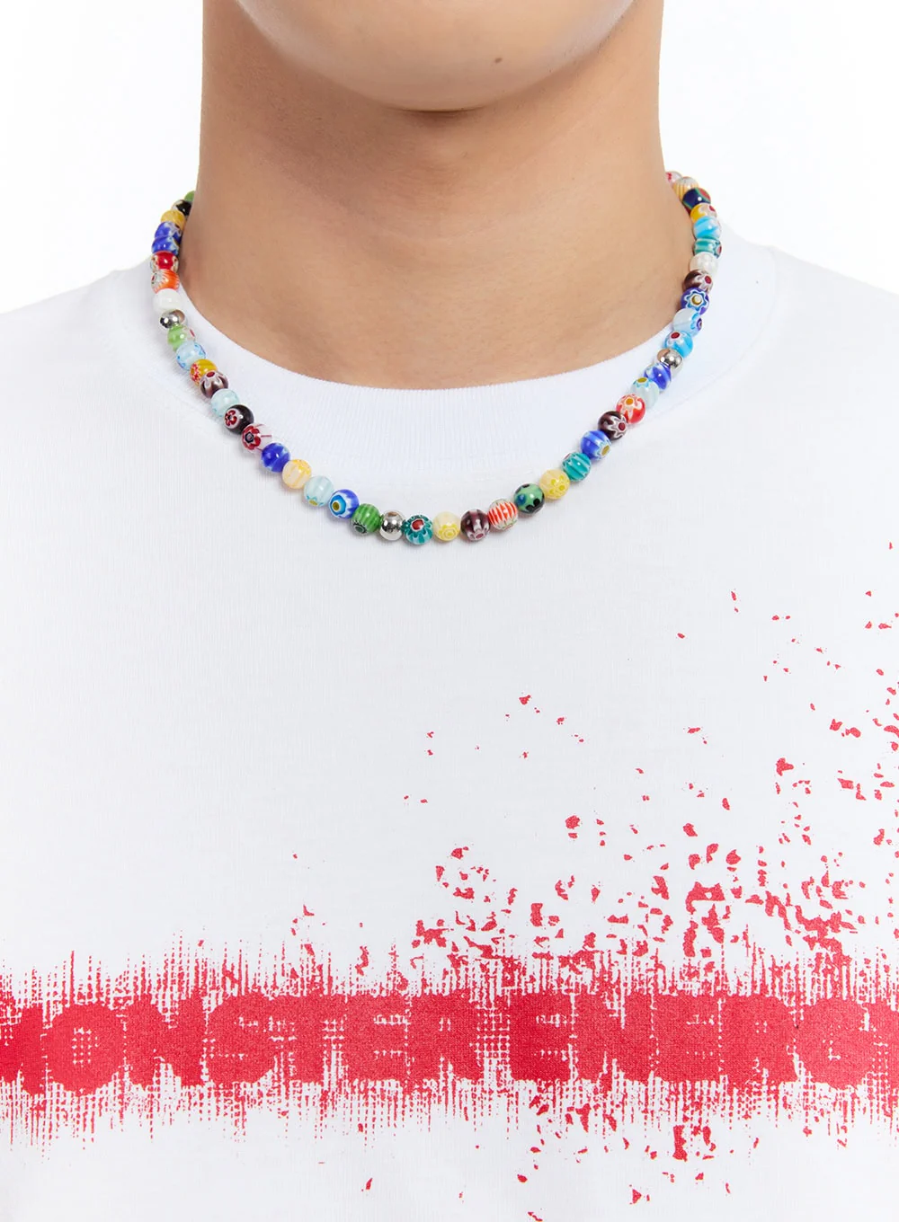 Men’s Beachball Beaded Necklace IY530 - Image 3