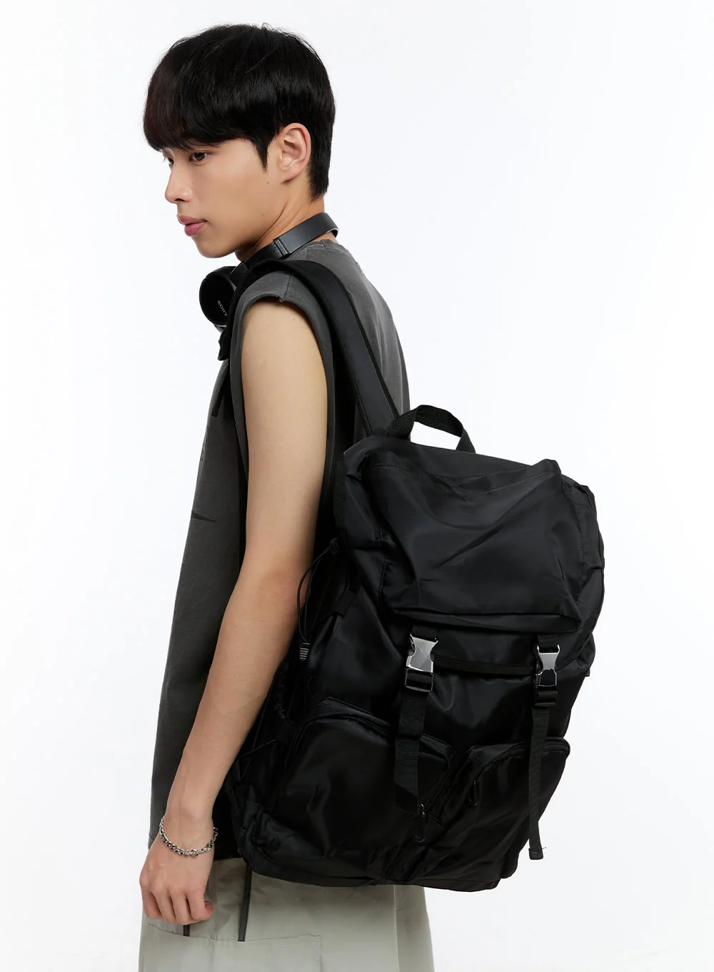Men’s Buckle Pocket Backpack IY530 - Image 2