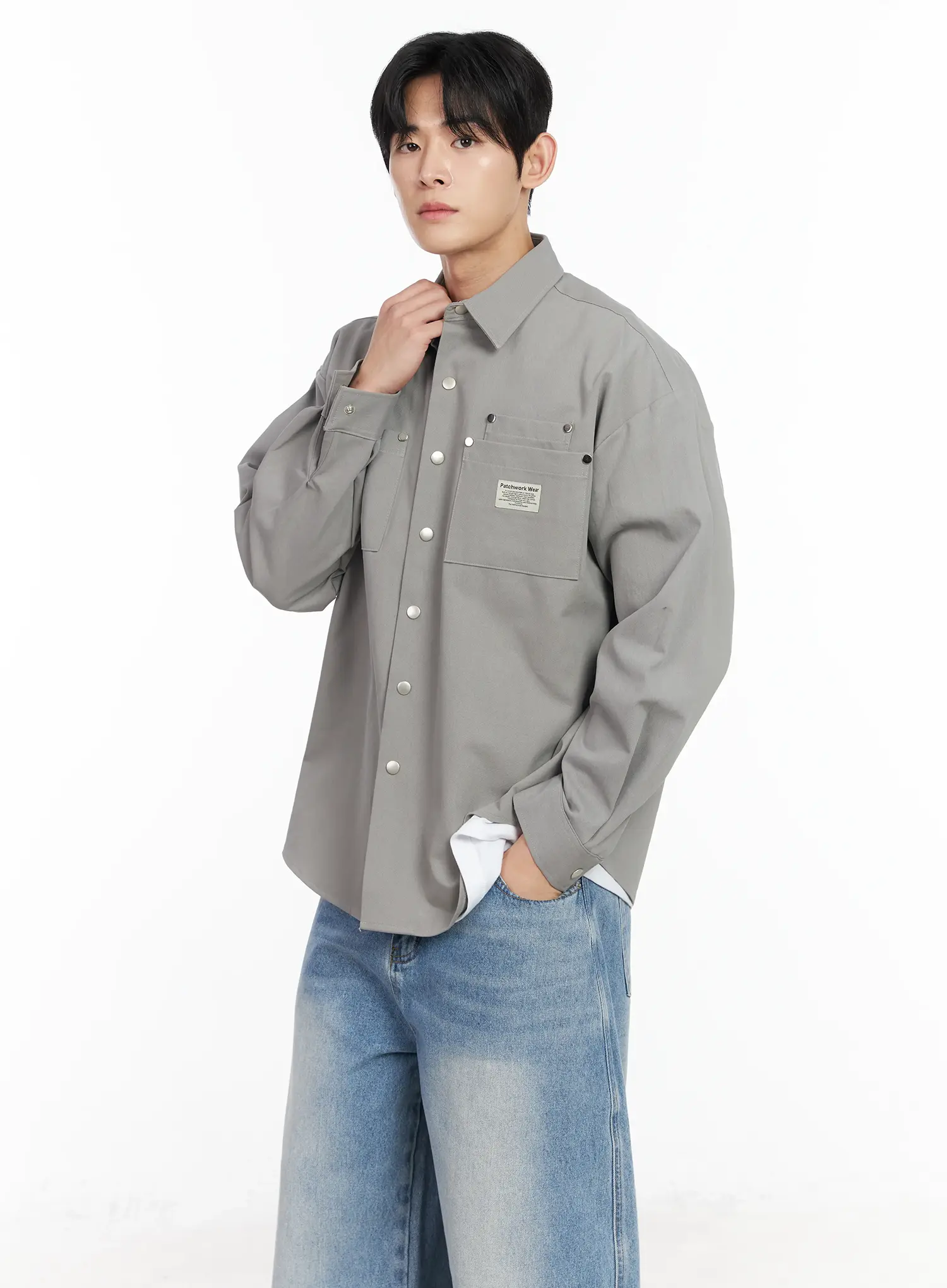 Men’s Button-Up Bio Cotton Shirt IM518 - Image 9