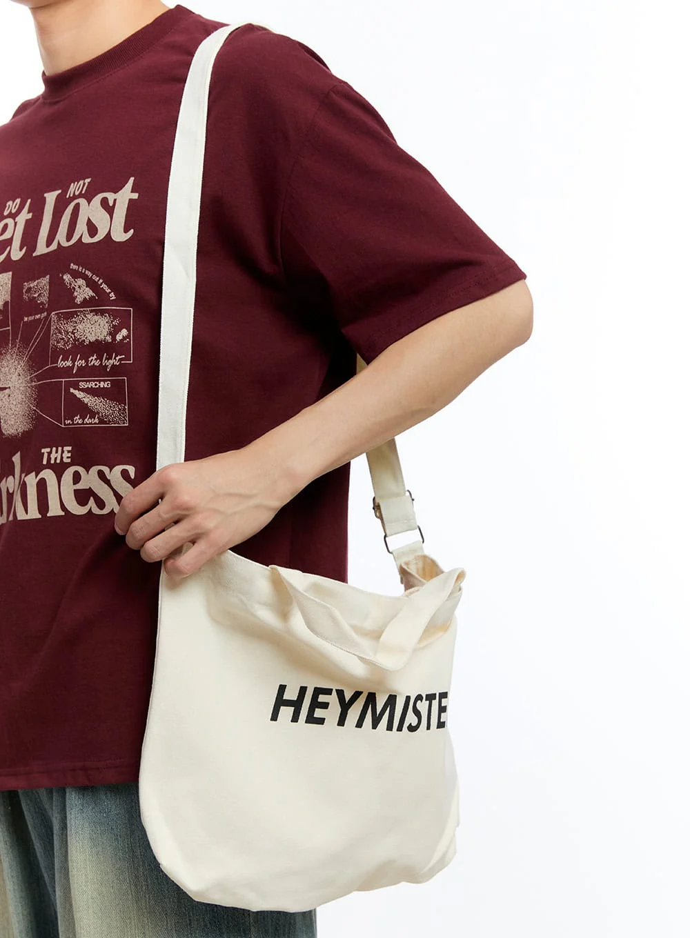 Men’s Canvas Shoulder Tote Bag IY529 - Image 3