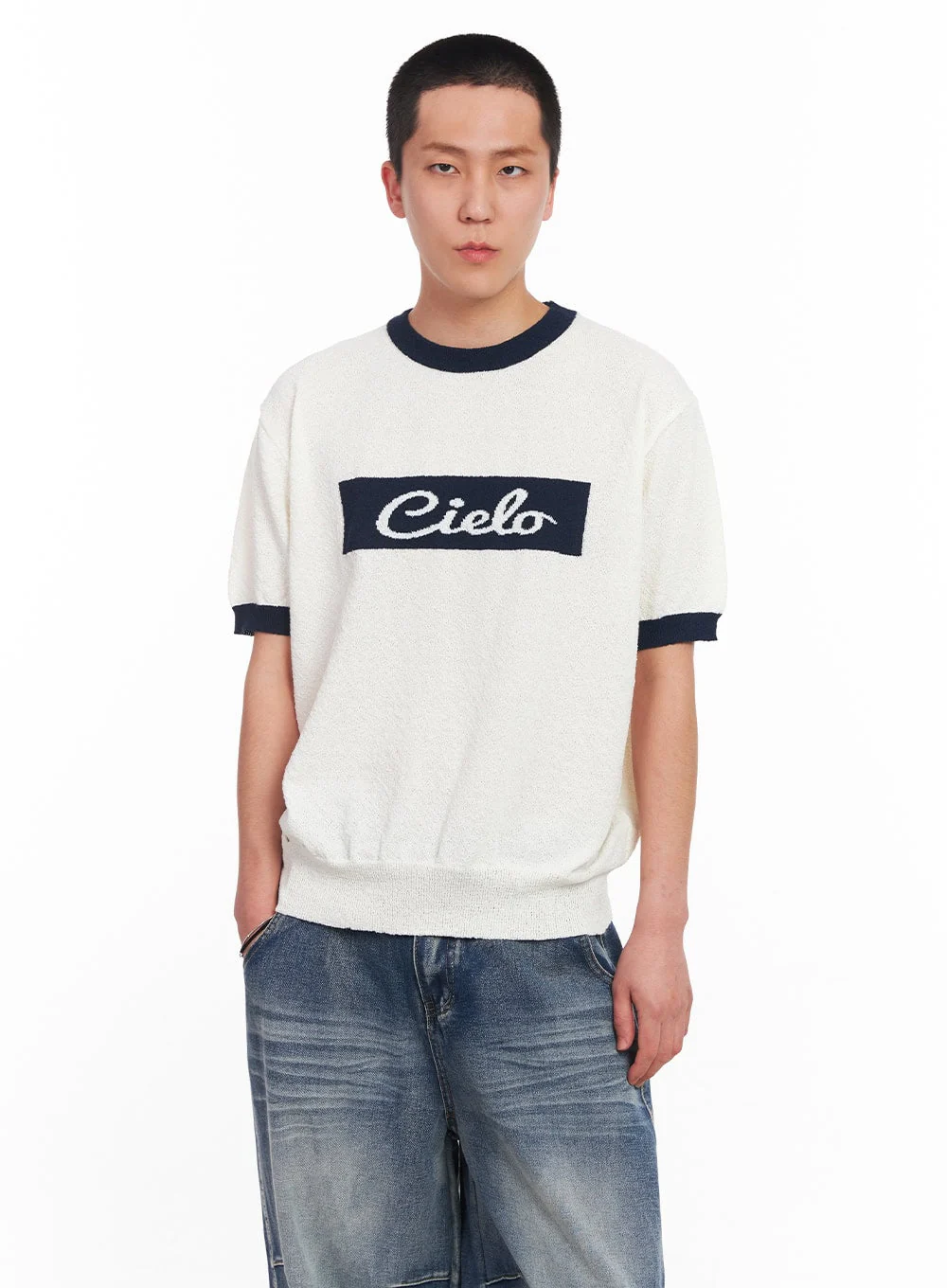Men’s Contrast Knit T-Shirt IU503