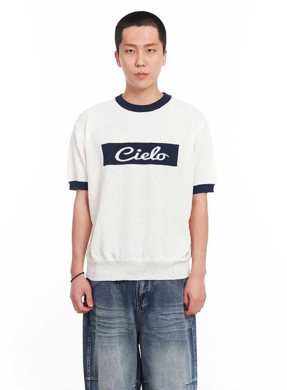 Men’s Contrast Knit T-Shirt IU503 - Image 10