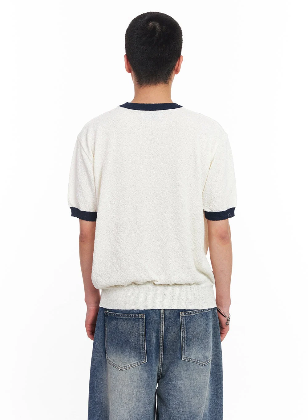 Men’s Contrast Knit T-Shirt IU503 - Image 6