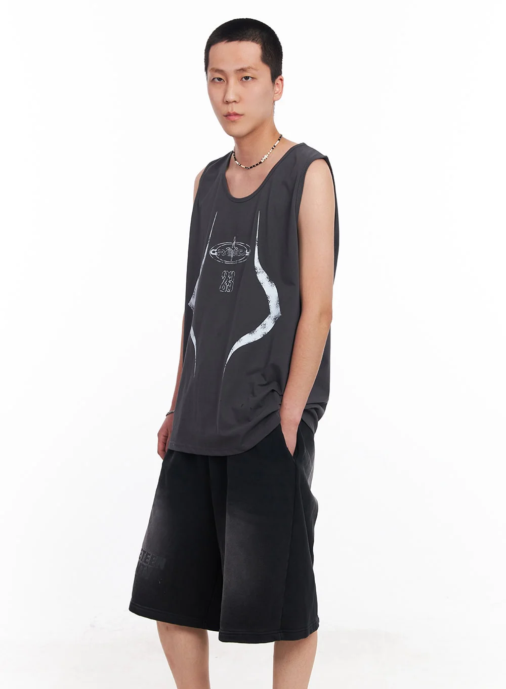 Men’s Greed Graphic Sleeveless T-Shirt IU503 - Image 4