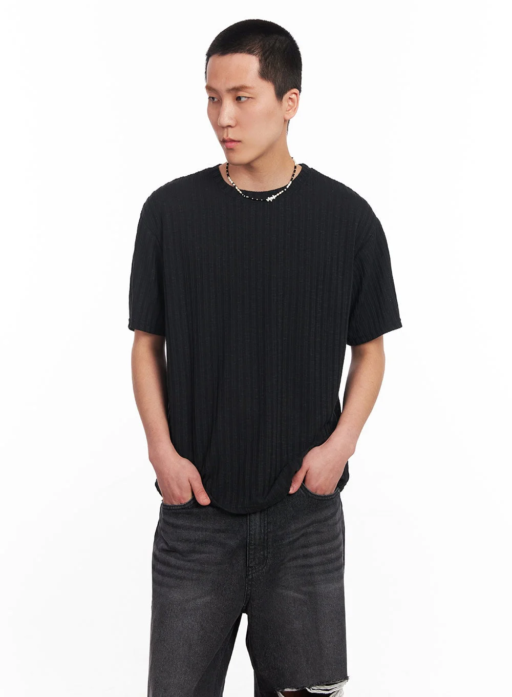 Men’s Knit Ribbed T-Shirt IU503