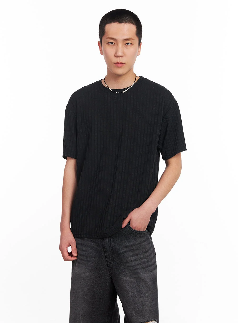 Men’s Knit Ribbed T-Shirt IU503 - Image 3