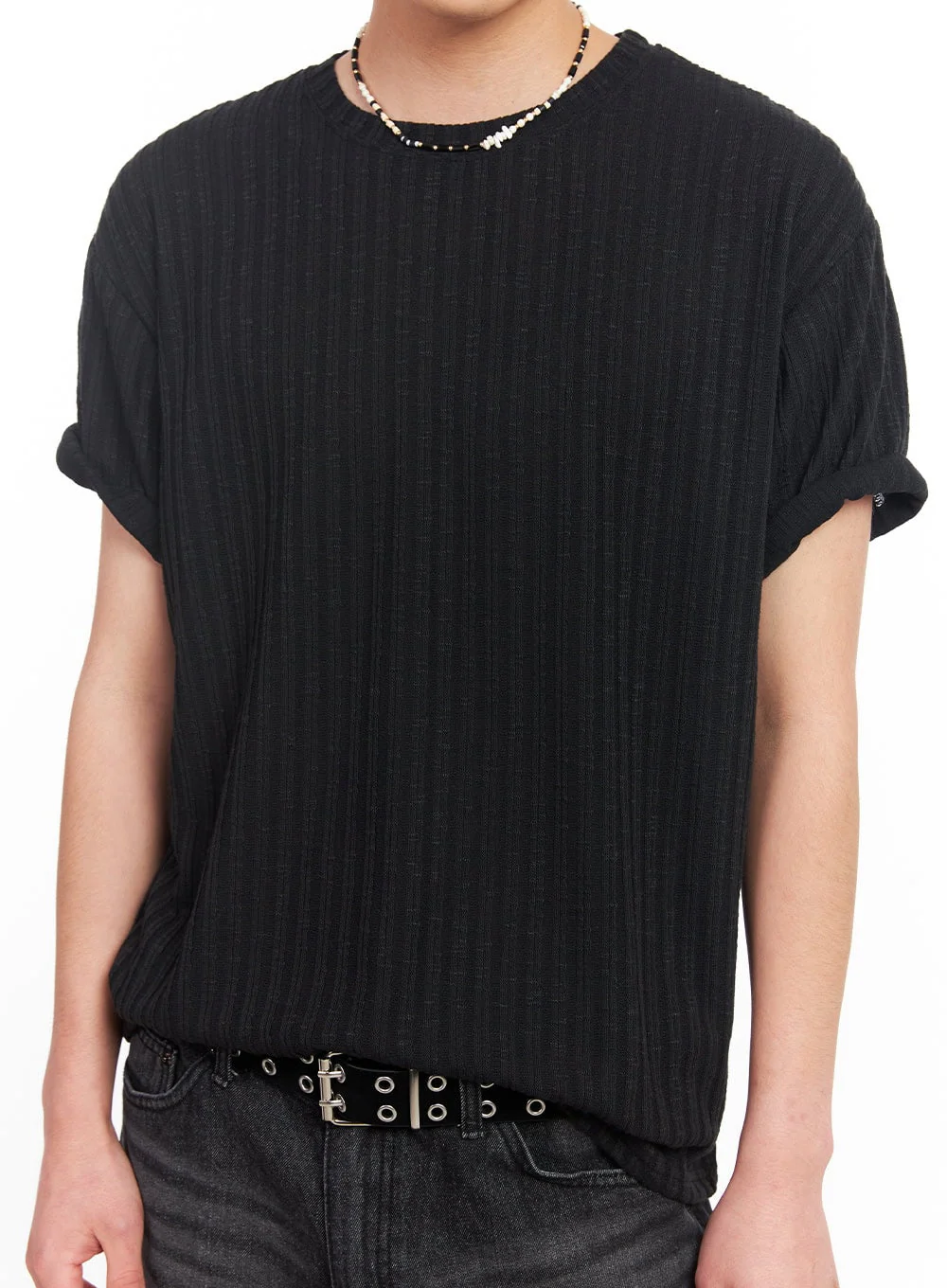 Men’s Knit Ribbed T-Shirt IU503 - Image 4