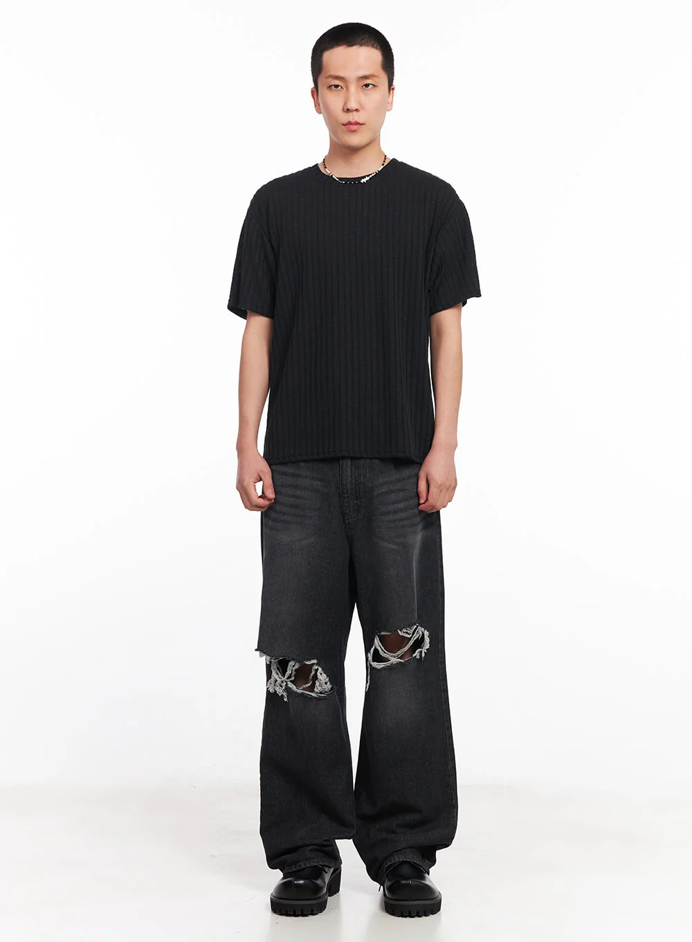 Men’s Knit Ribbed T-Shirt IU503 - Image 8