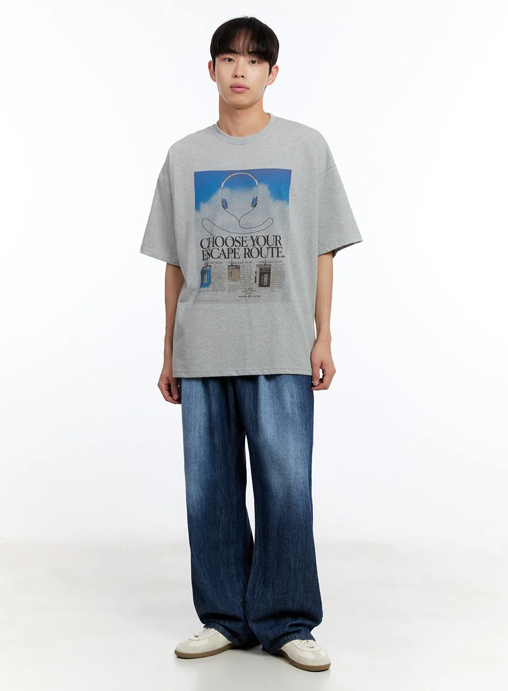 Men’s Pintuck Denim Sweatpants (Dark Blue) IY529