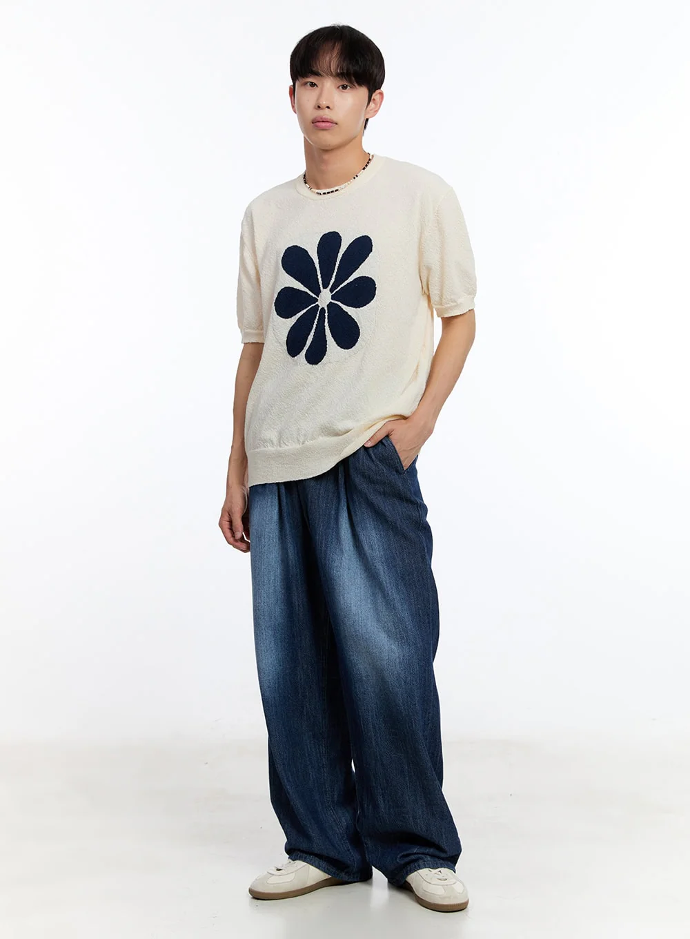 Men’s Pintuck Denim Sweatpants (Dark Blue) IY529 - Image 12