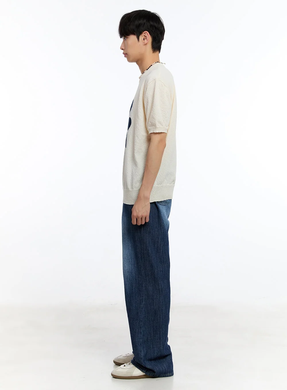 Men’s Pintuck Denim Sweatpants (Dark Blue) IY529 - Image 9