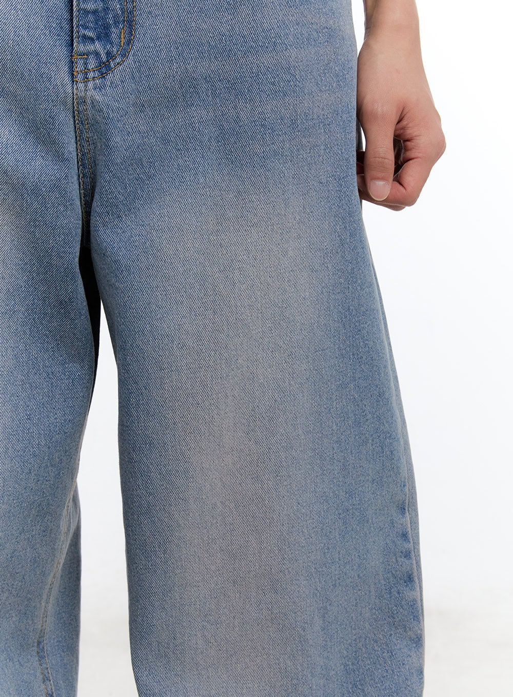 Men’s Purple Washed Wide-Leg Jeans IY530 - Image 4