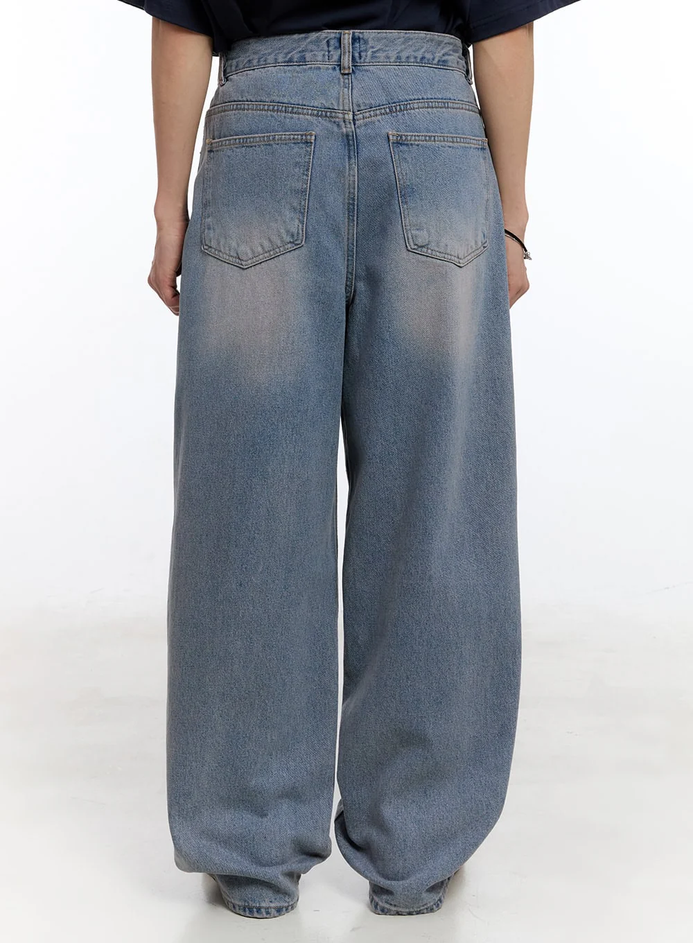 Men’s Purple Washed Wide-Leg Jeans IY530 - Image 6