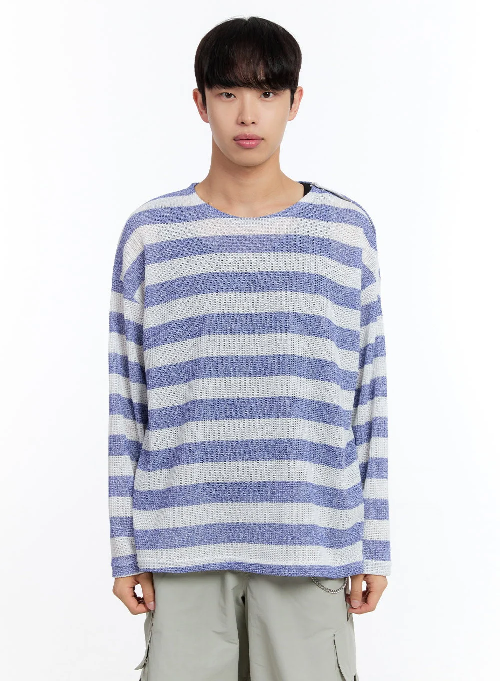 Men’s Stripe Buttoned Summer Sweater IY530 - Image 19
