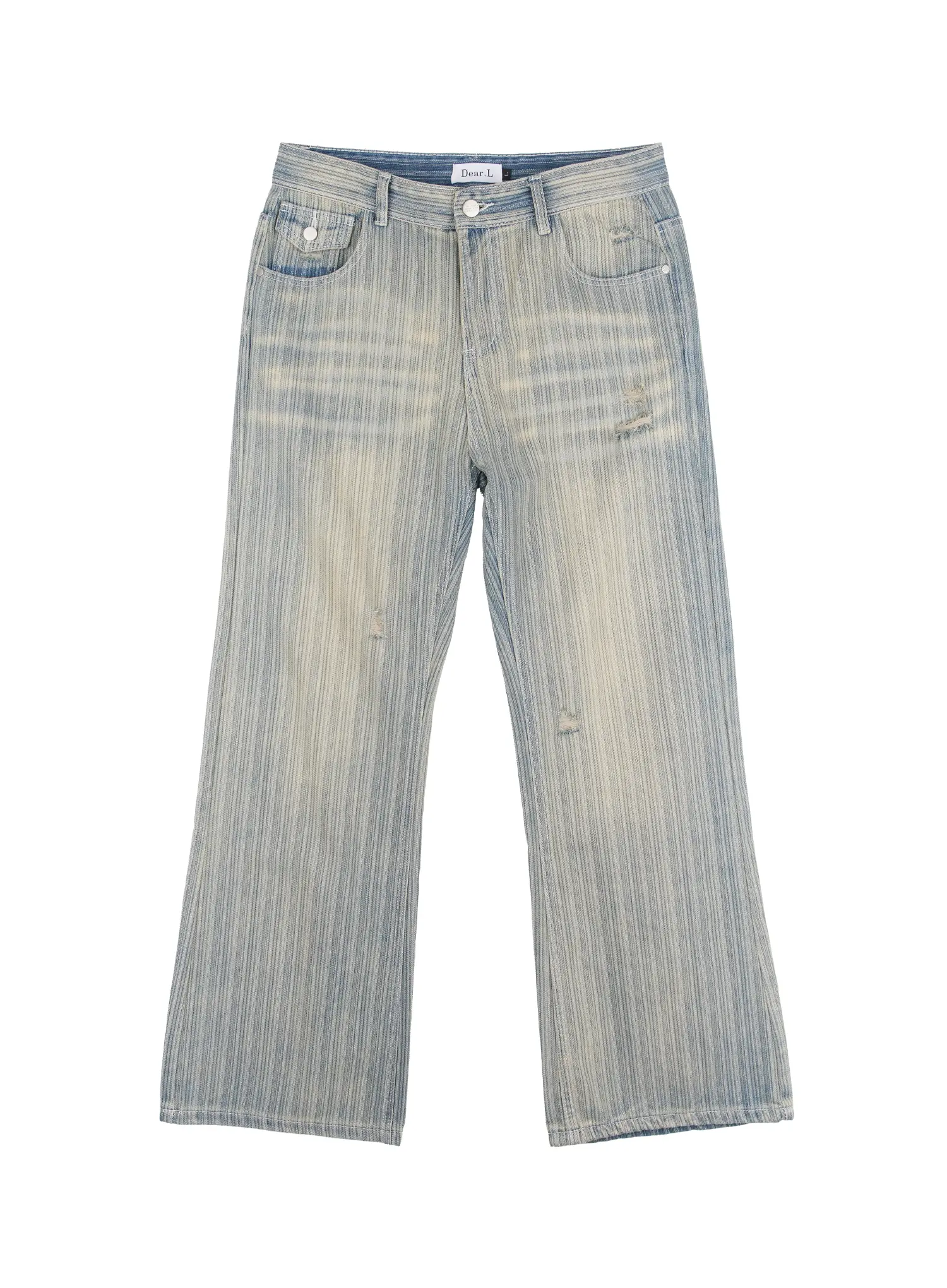 Men’s Striped Brushed Washed Jeans IF504 - Image 13