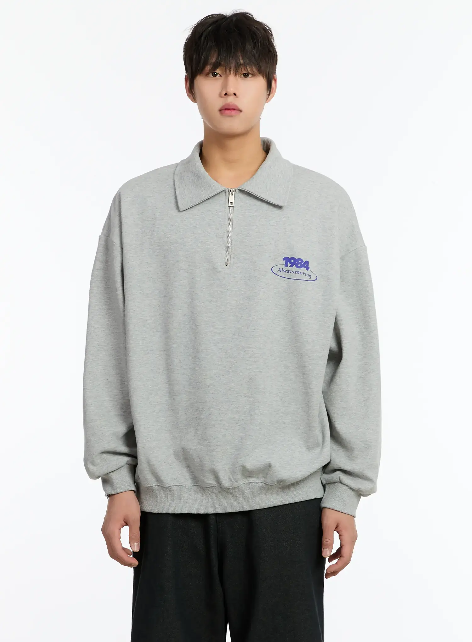 Men's 1984 Half Zip-Up Collar Sweatshirt IM502 - Image 8