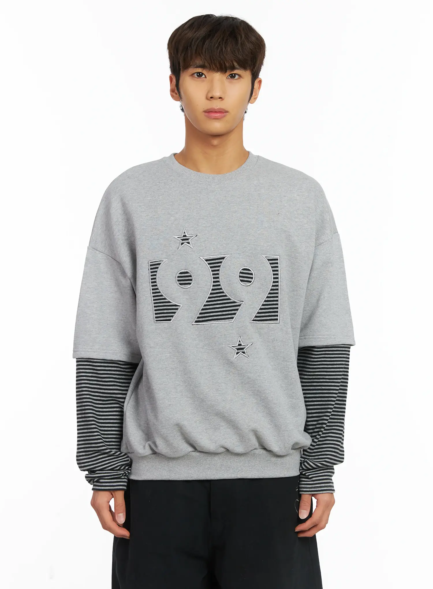 Men's 99 Layered Stripe Sweatshirt IJ514 - Image 13