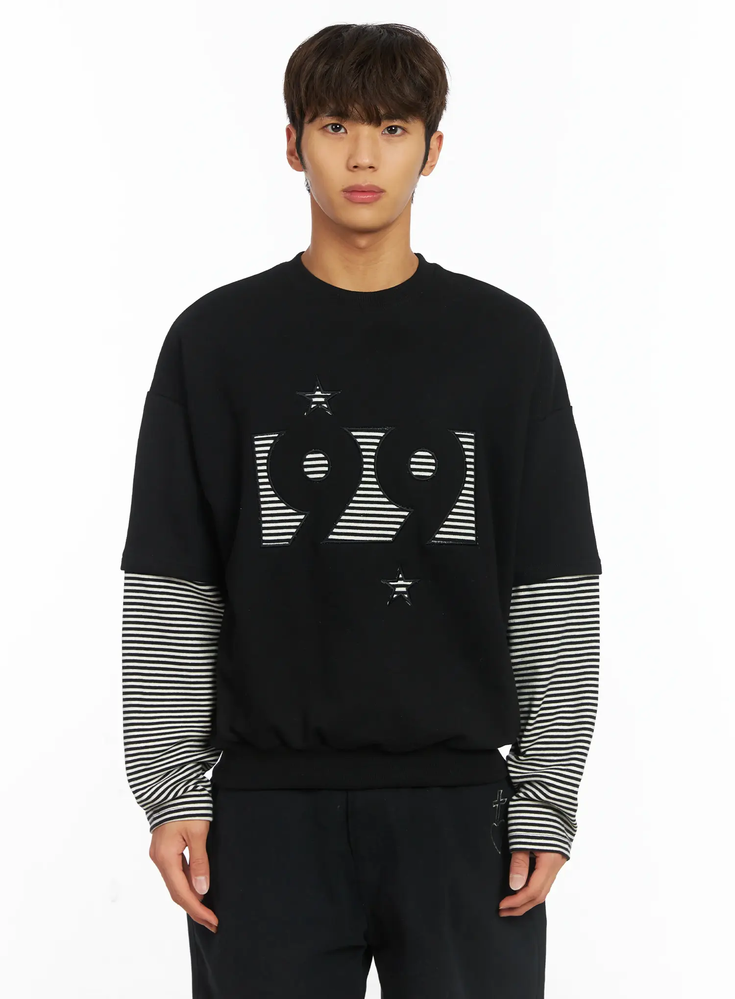 Men's 99 Layered Stripe Sweatshirt IJ514 - Image 14