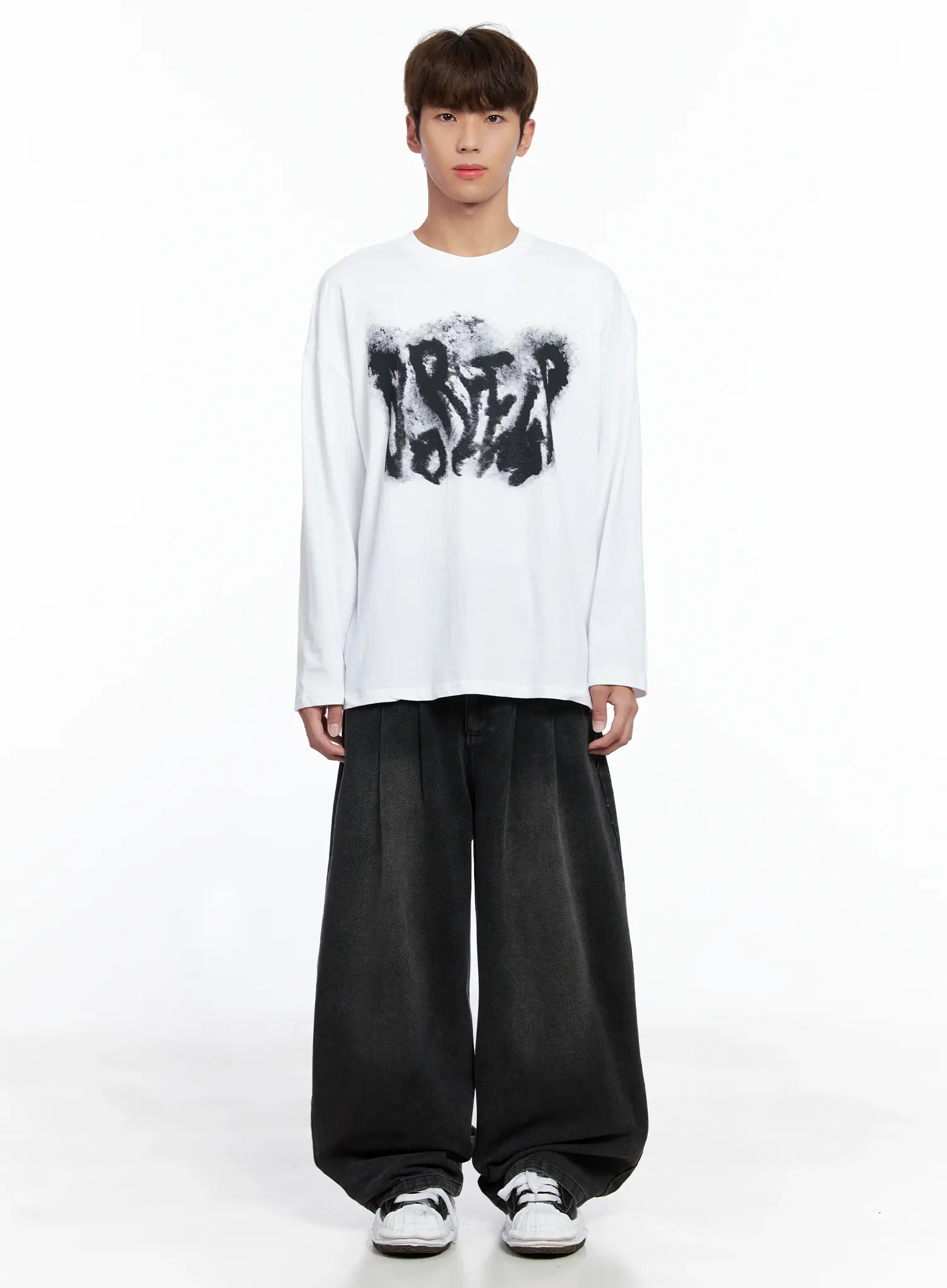 Men's Abstract Graffiti Long-Sleeve Tee IO502 - Image 3