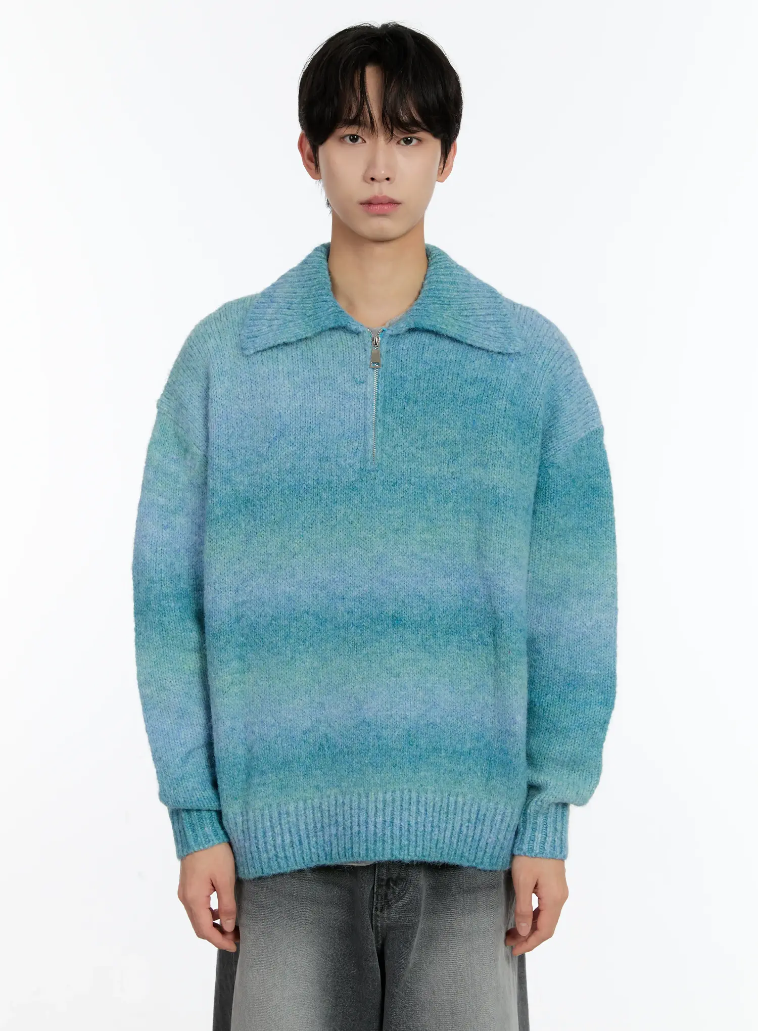 Men's Alpaca Knit Quarter Zip Sweatshirts ID502 - Image 11