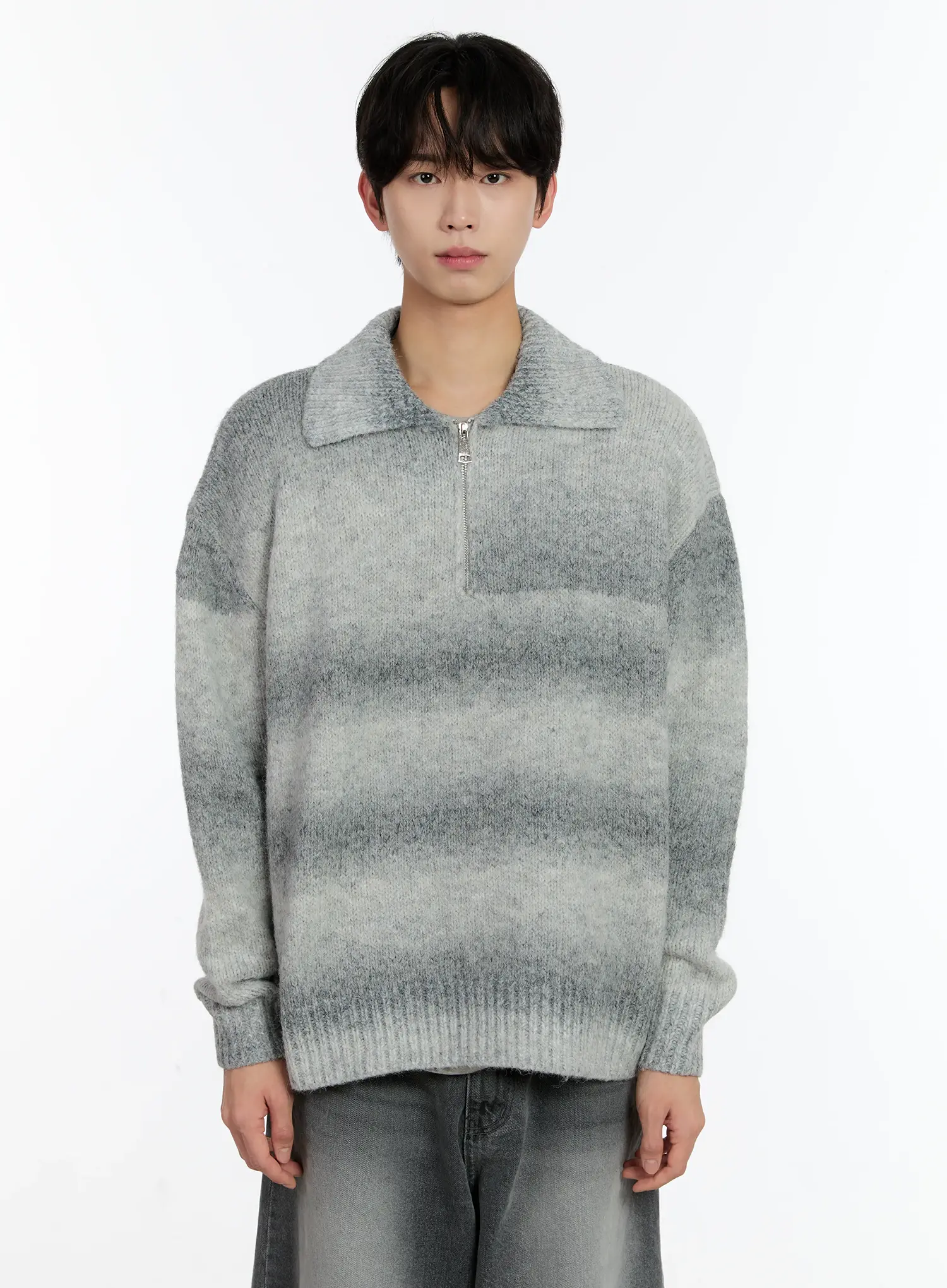 Men's Alpaca Knit Quarter Zip Sweatshirts ID502 - Image 12