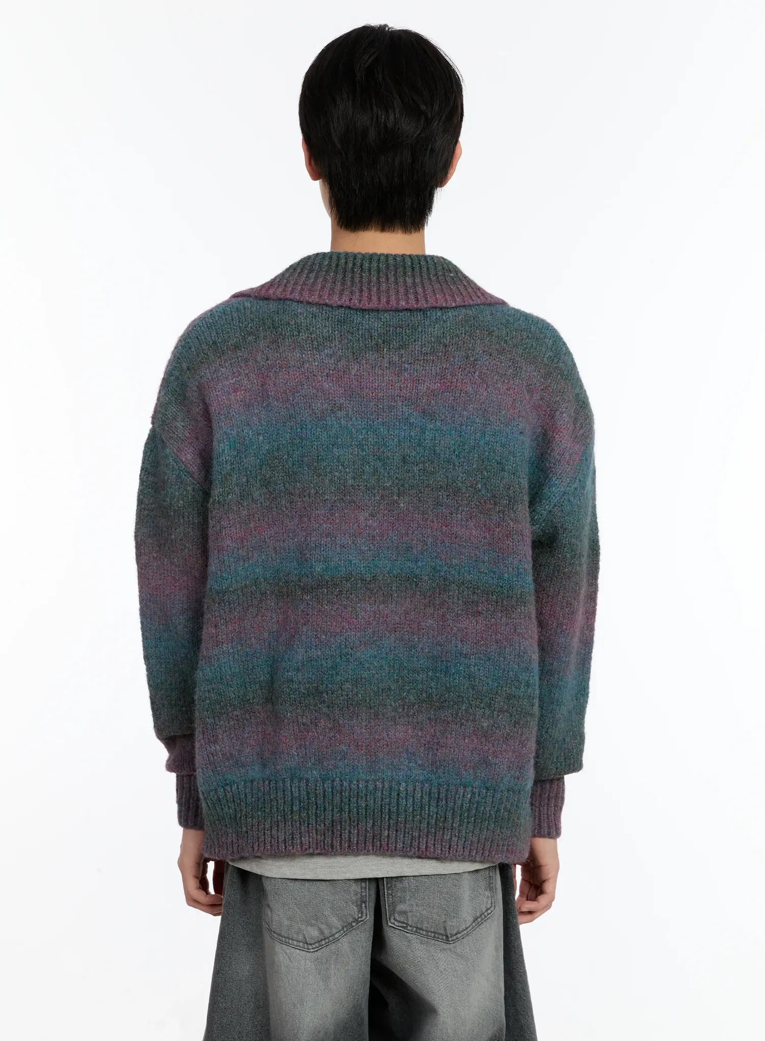 Men's Alpaca Knit Quarter Zip Sweatshirts ID502 - Image 5