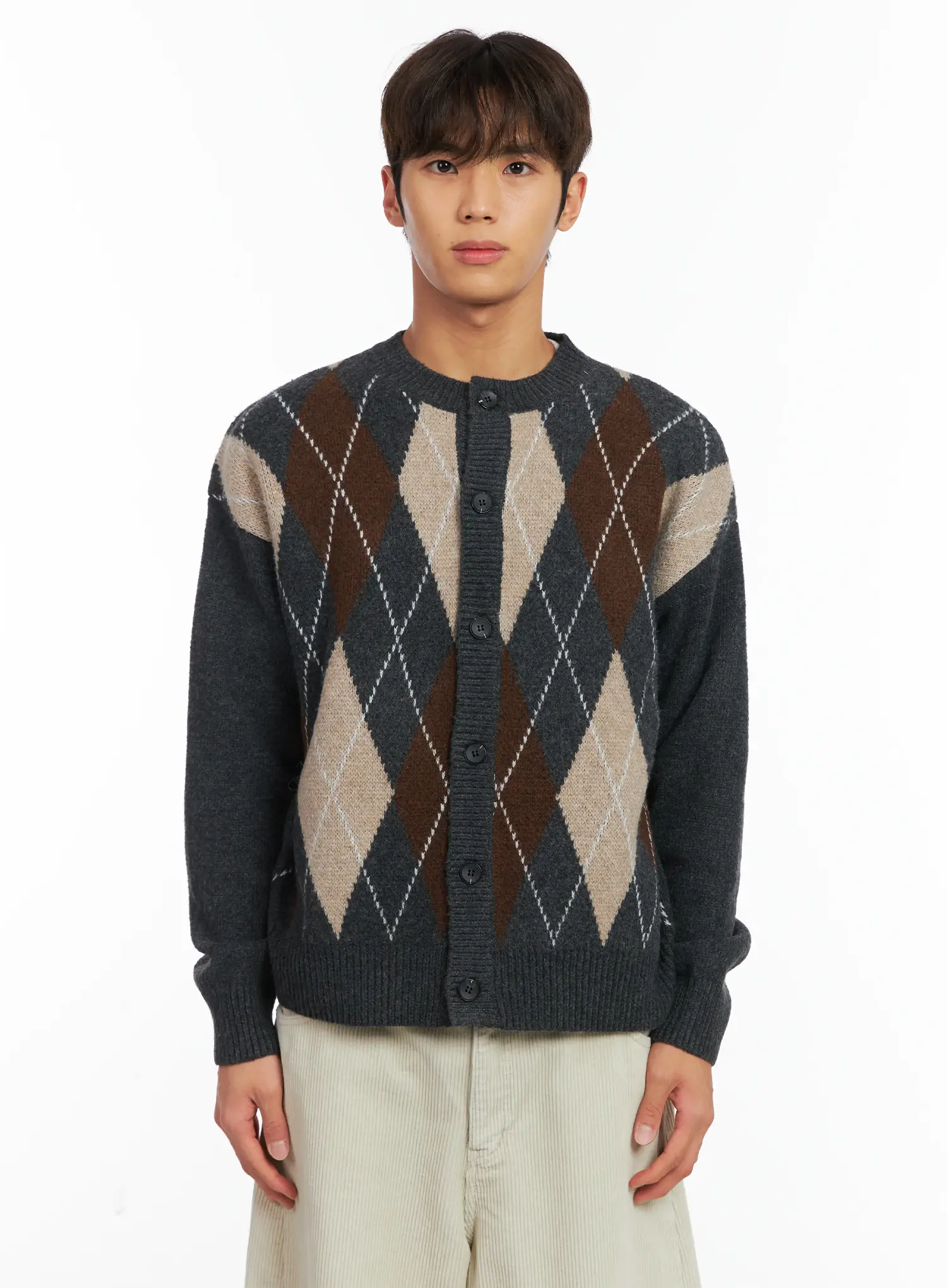 Men's Argyle Knit Cardigan ID511 - Image 10