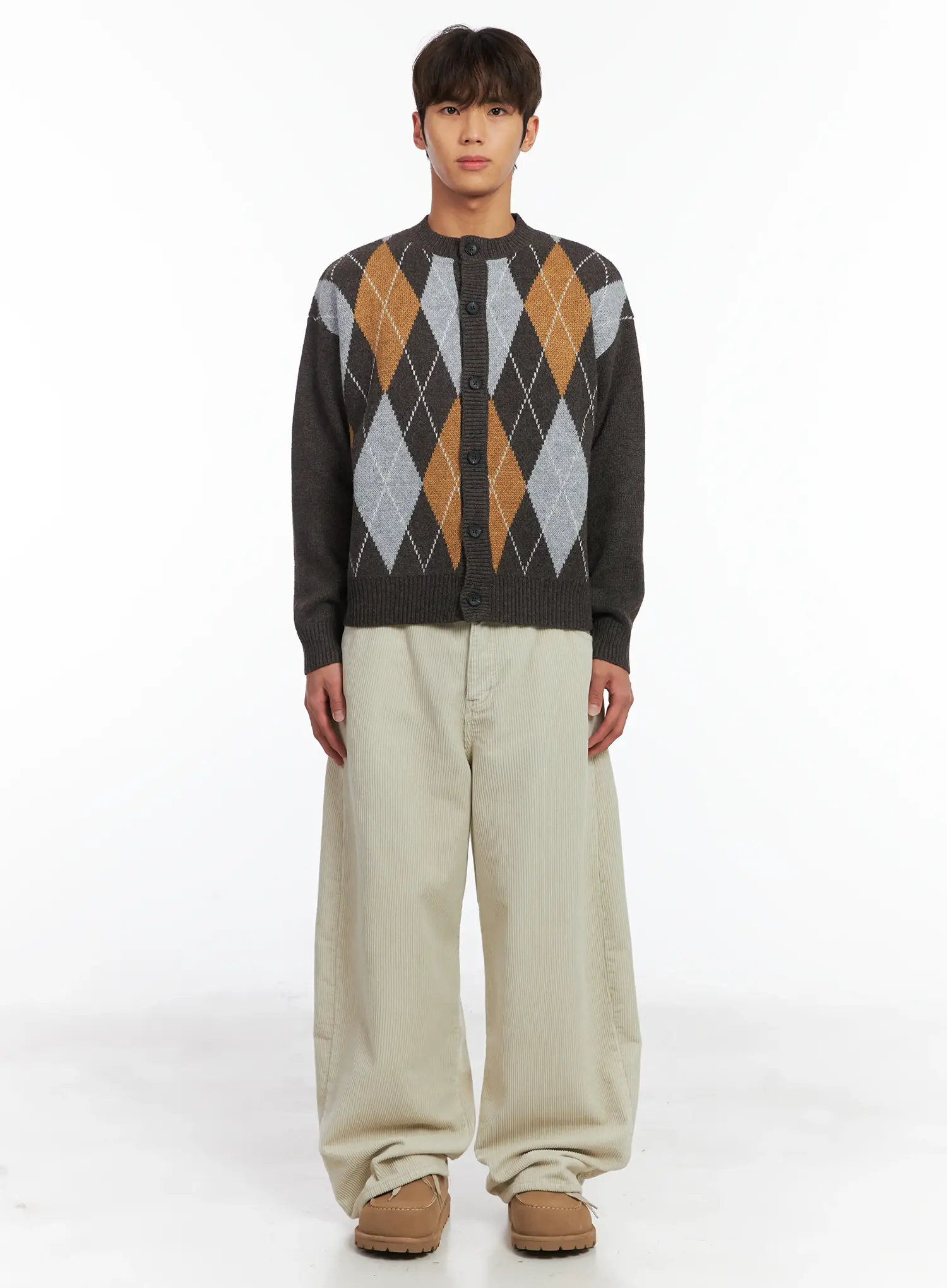Men's Argyle Knit Cardigan ID511 - Image 3