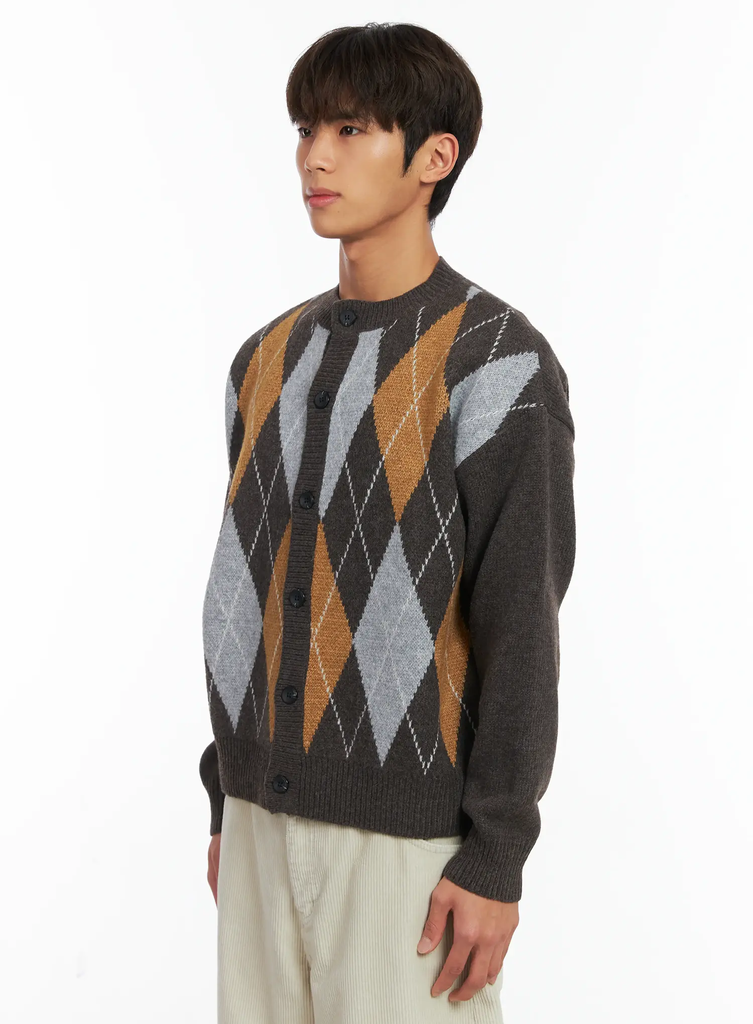 Men's Argyle Knit Cardigan ID511 - Image 4