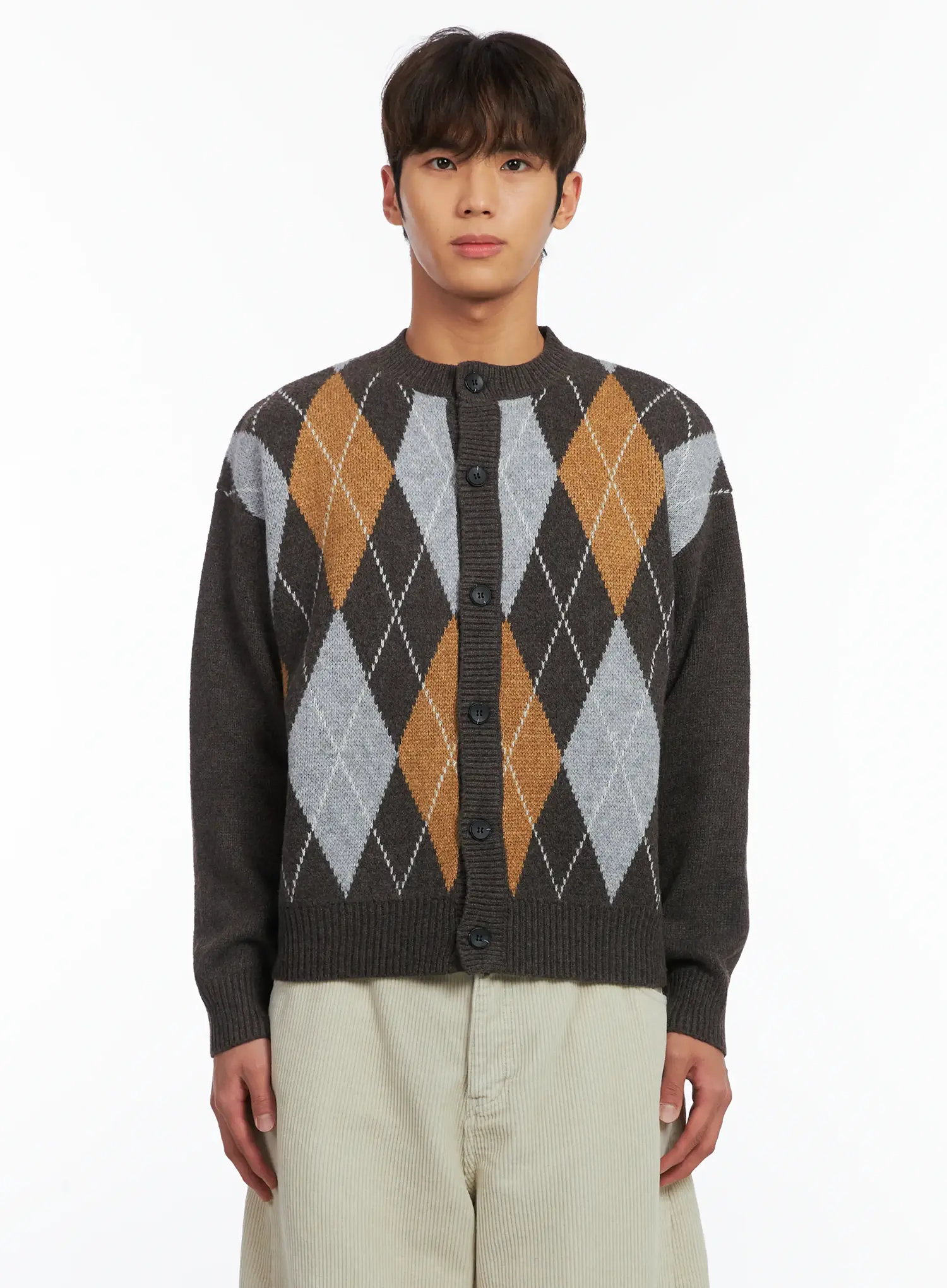 Men's Argyle Knit Cardigan ID511 - Image 9
