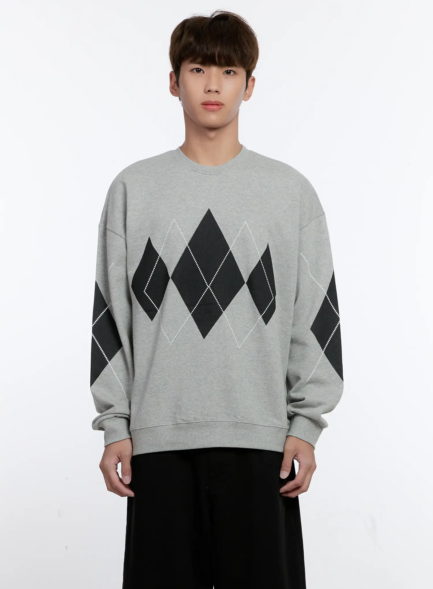 Men's Argyle Pattern Sweatshirt IS530 - Image 10