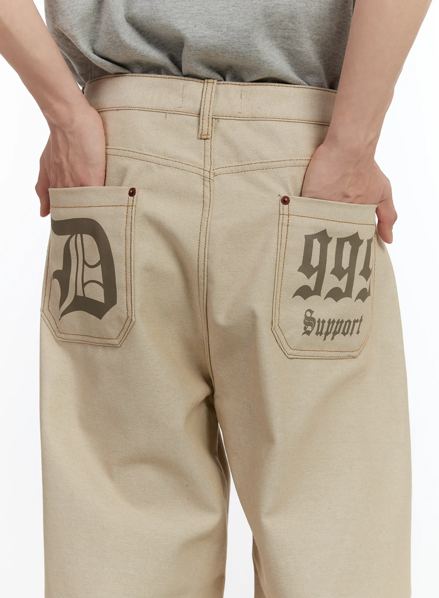 Men's Back Graphic Wide-Leg Pants ID502 - Image 9