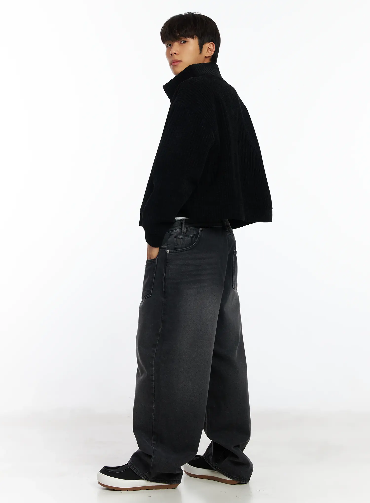 Men's Baggy Wide Leg Jeans IF506 - Image 3