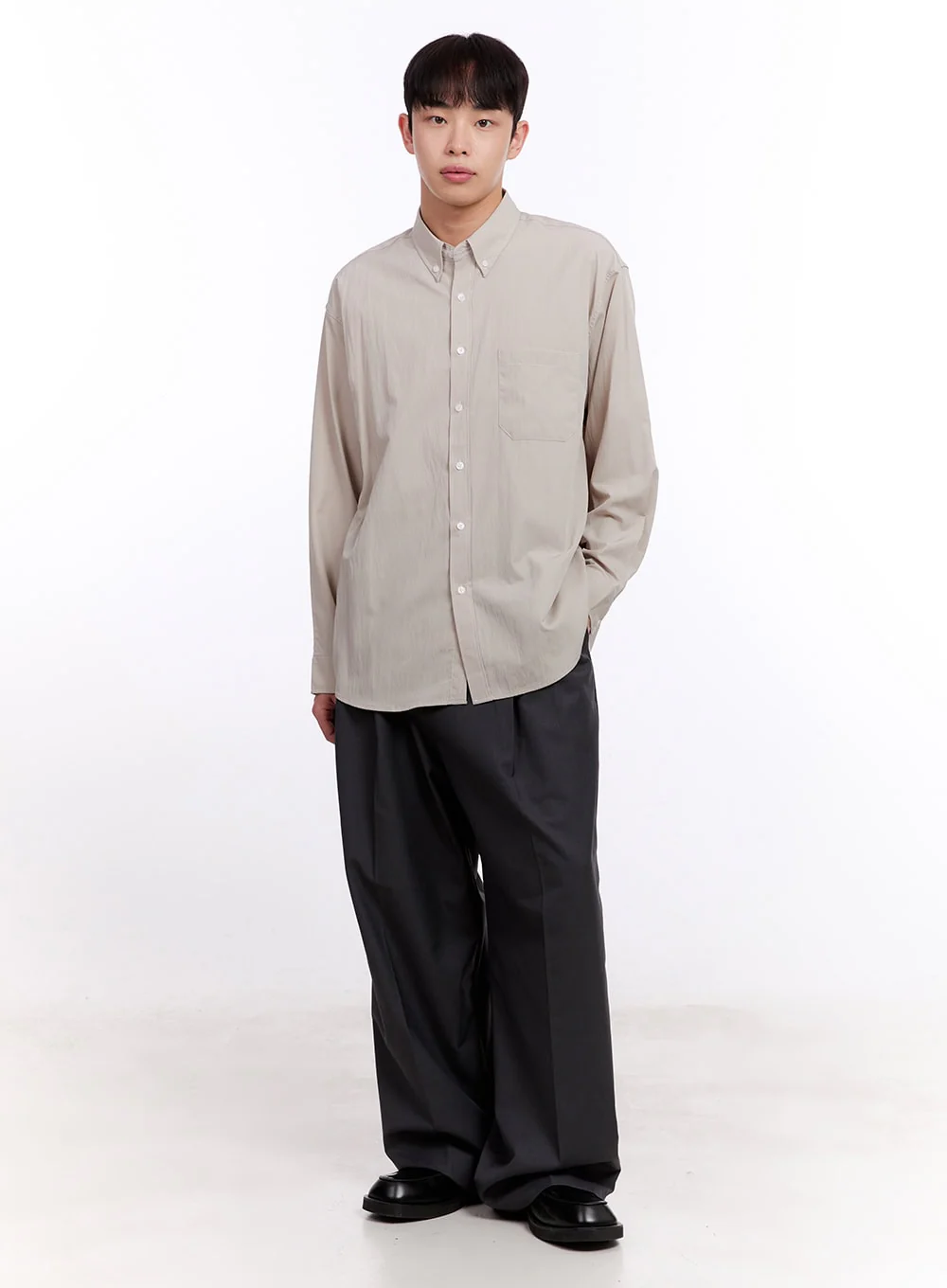 Men's Balloon-Fit Pintuck Trousers IM512 - Image 3