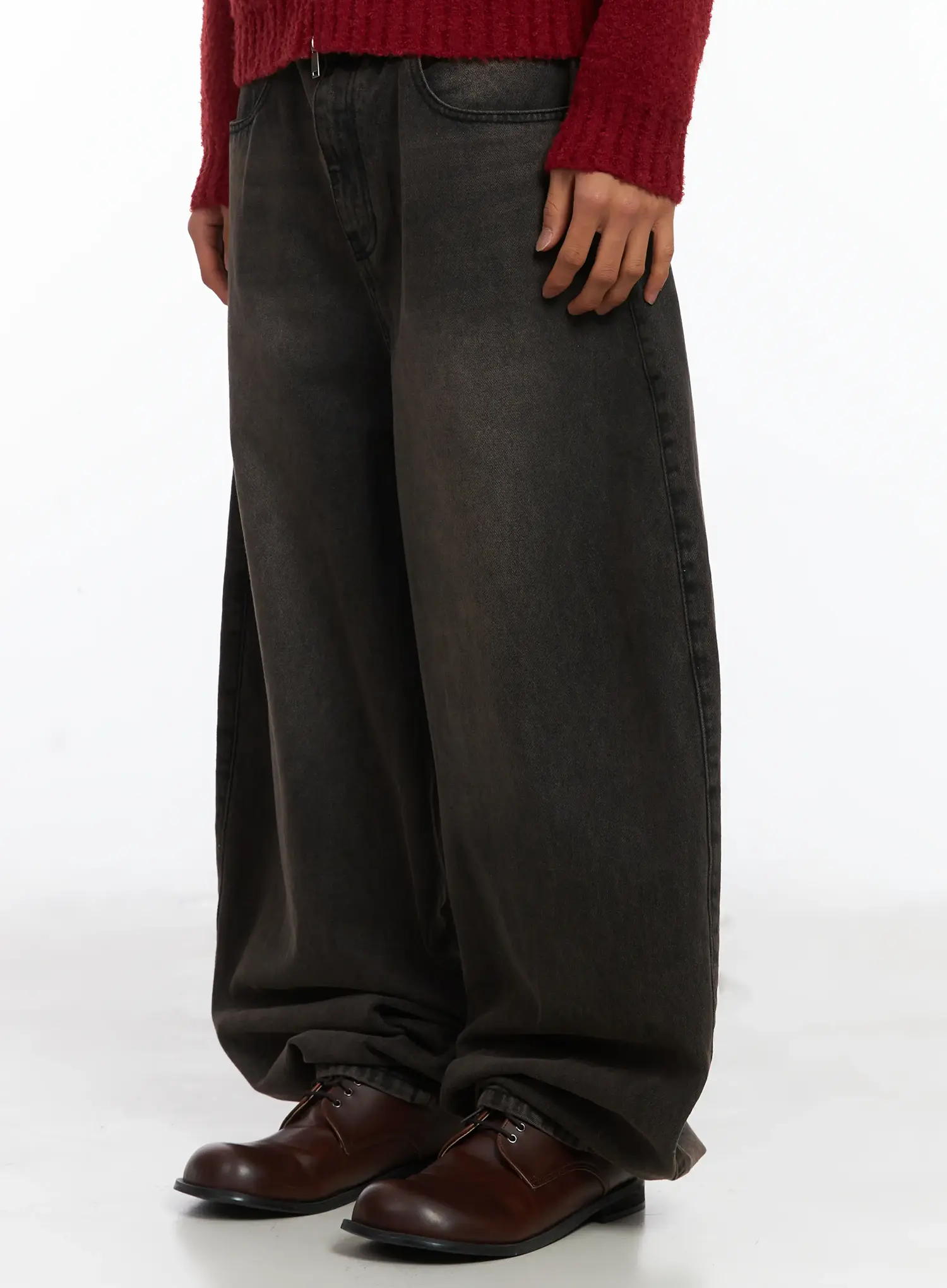 Men's Balloon Fit Wide Jeans IJ514 - Image 4