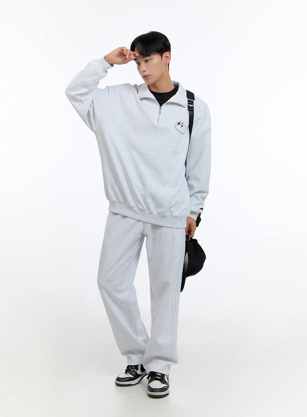 Men's Banded Cotton Solid Sweatpants (White) IS412