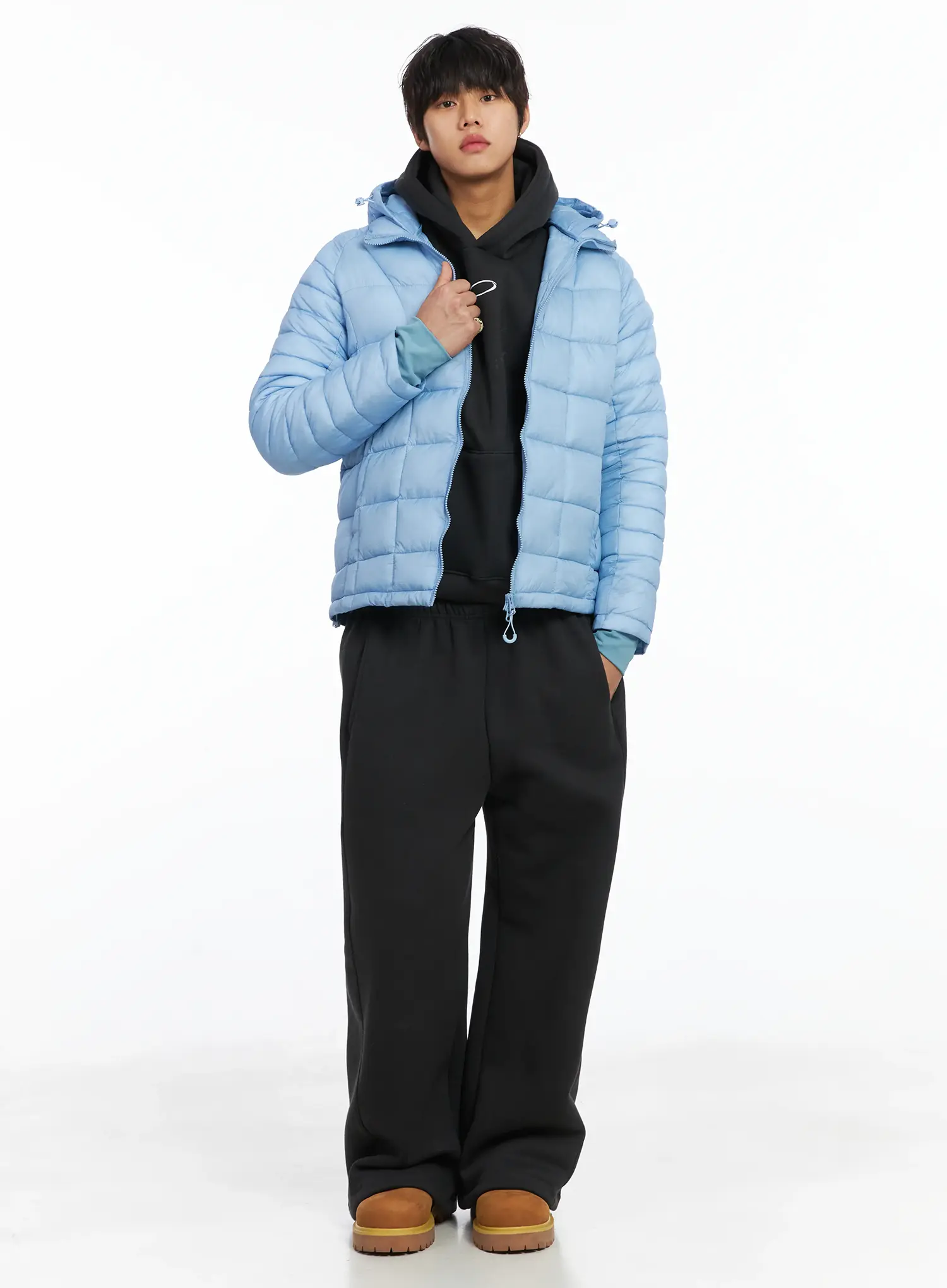 Men's Basic Logo Embroidered Fleece Hoodie IJ512 - Image 10