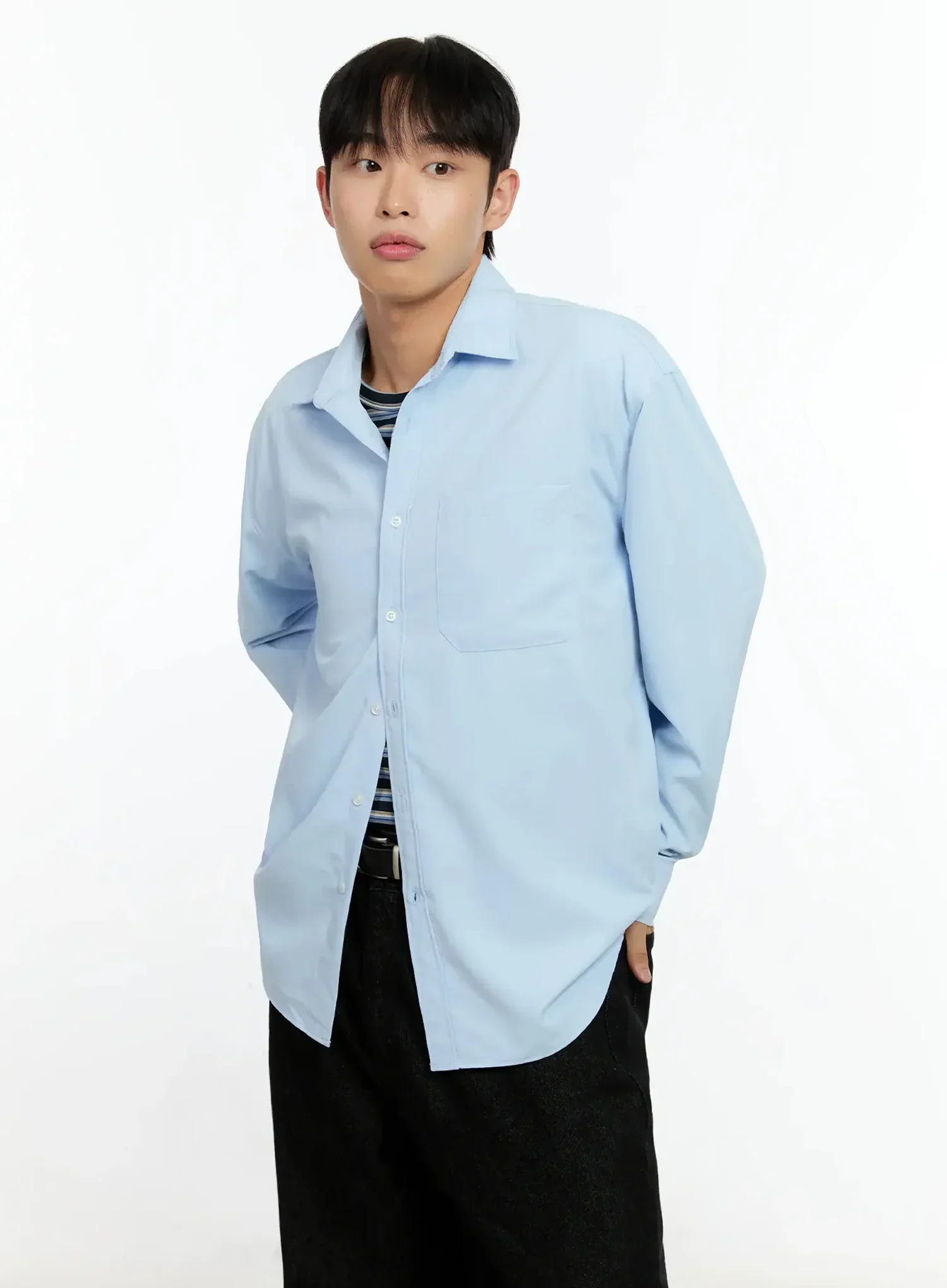 Men's Basic Tencel Button-Up Shirt IN525 - Image 10