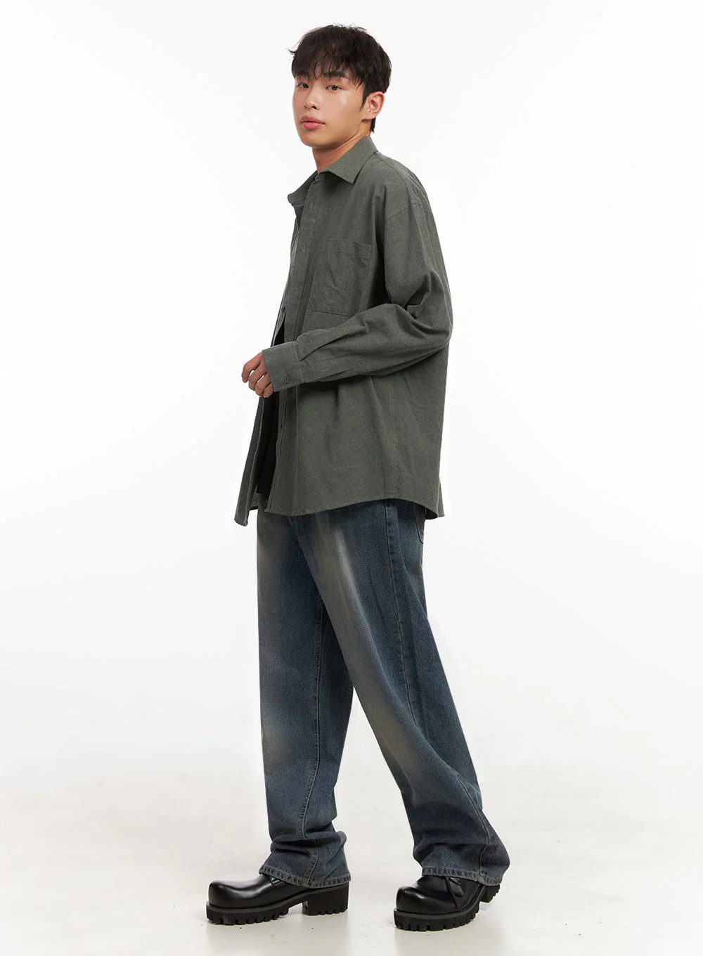 Men's Basic Wide-Leg Denim Jeans ID427 - Image 3