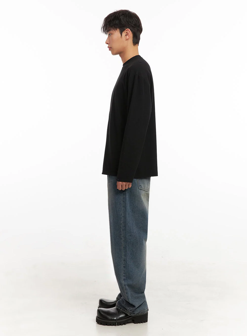 Men's Basic Wide-Leg Denim Jeans ID427 - Image 7