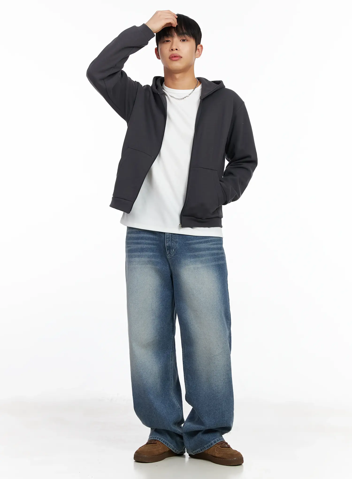 Men's Basic Zip-Up Hoodie IM516 - Image 7