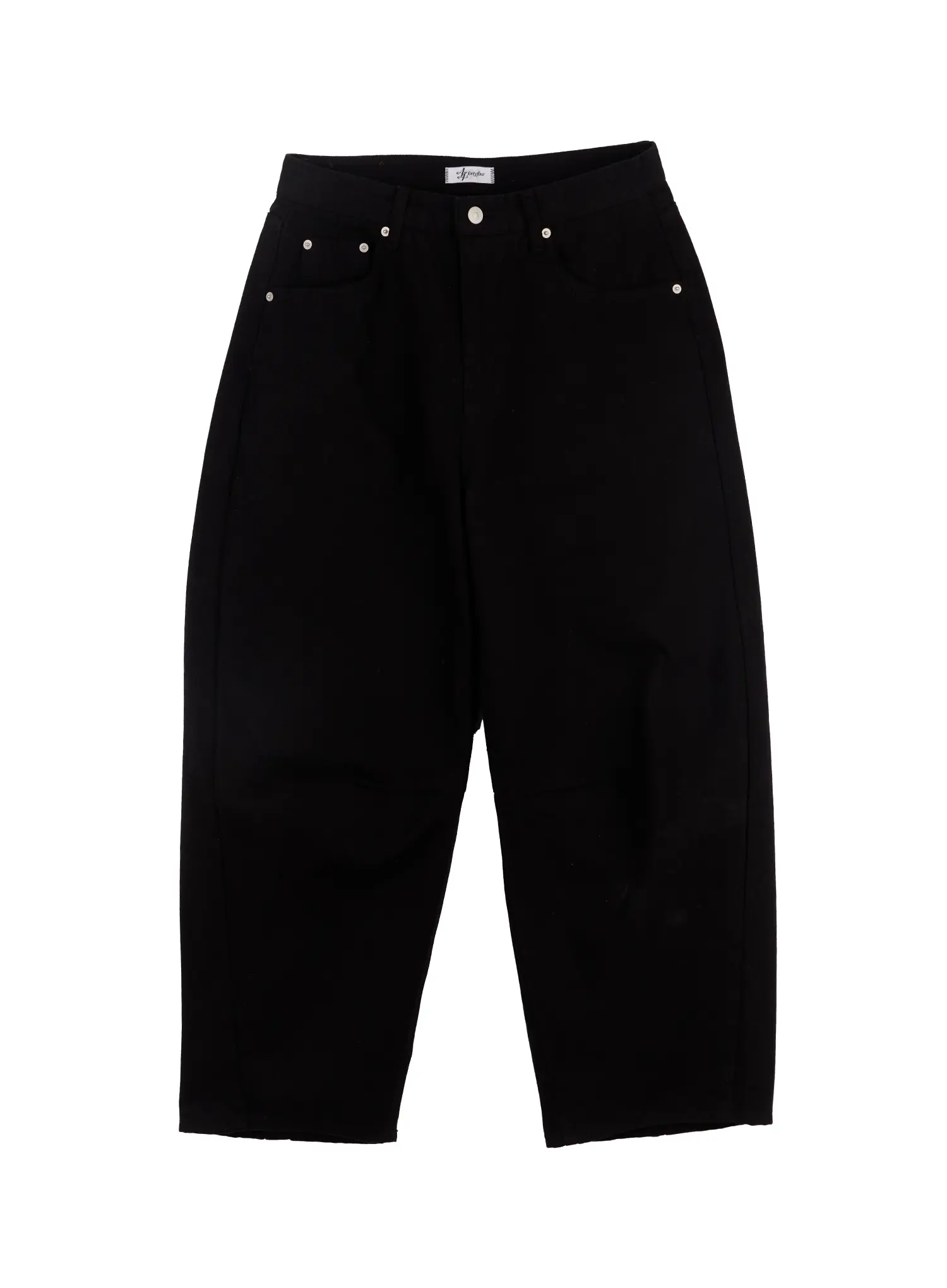 Men's Black Curved Fit Wide Cotton Pants IF511 - Image 12