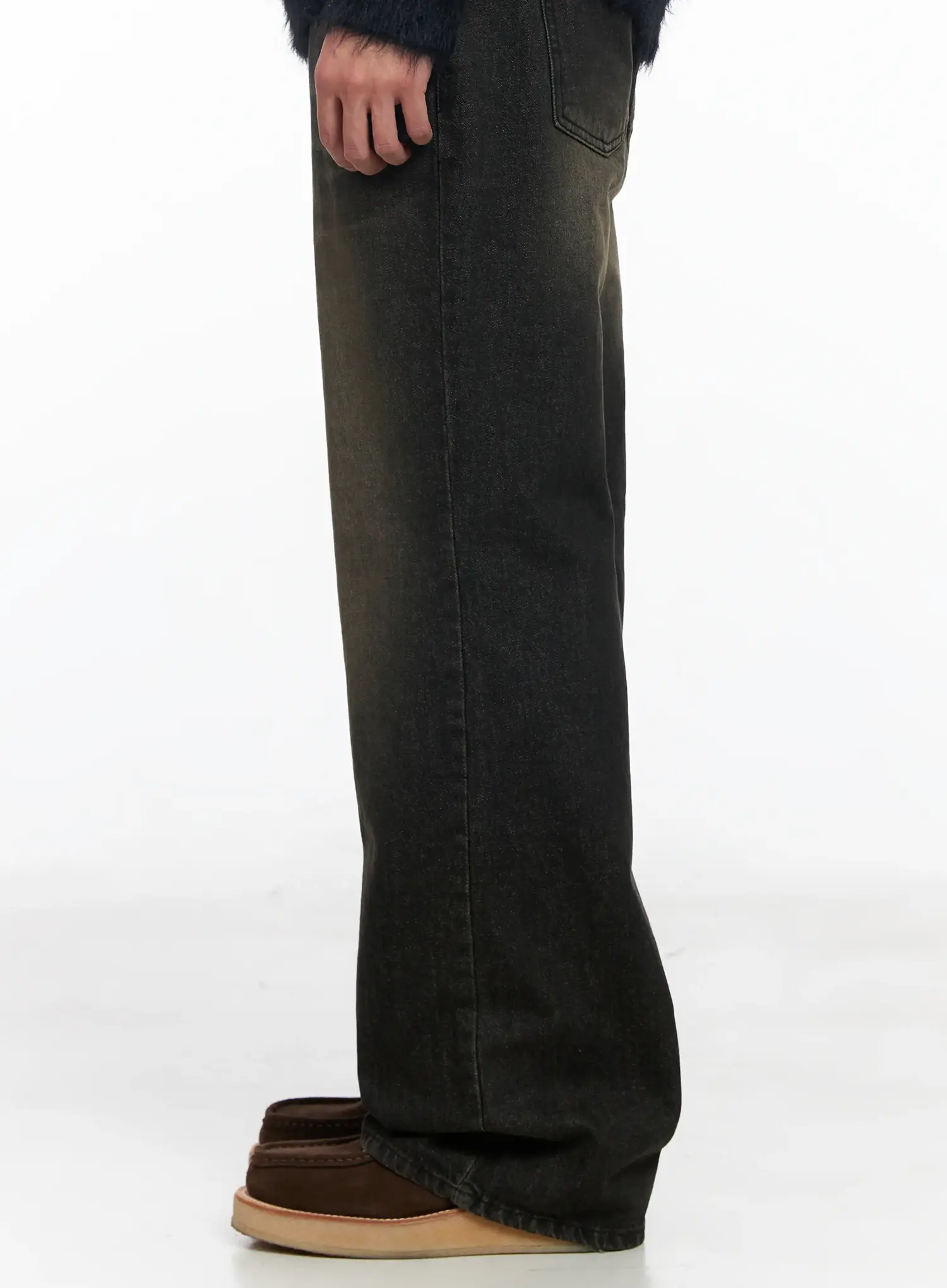 Men's Black Semi-Flared Jeans IJ521 - Image 5