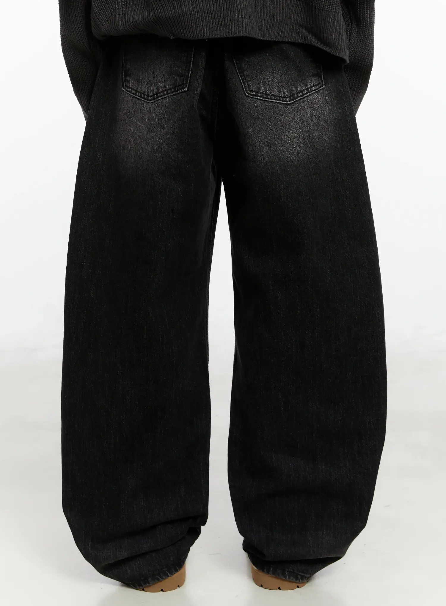 Men's Black Washed Baggy Jeans ID524 - Image 6